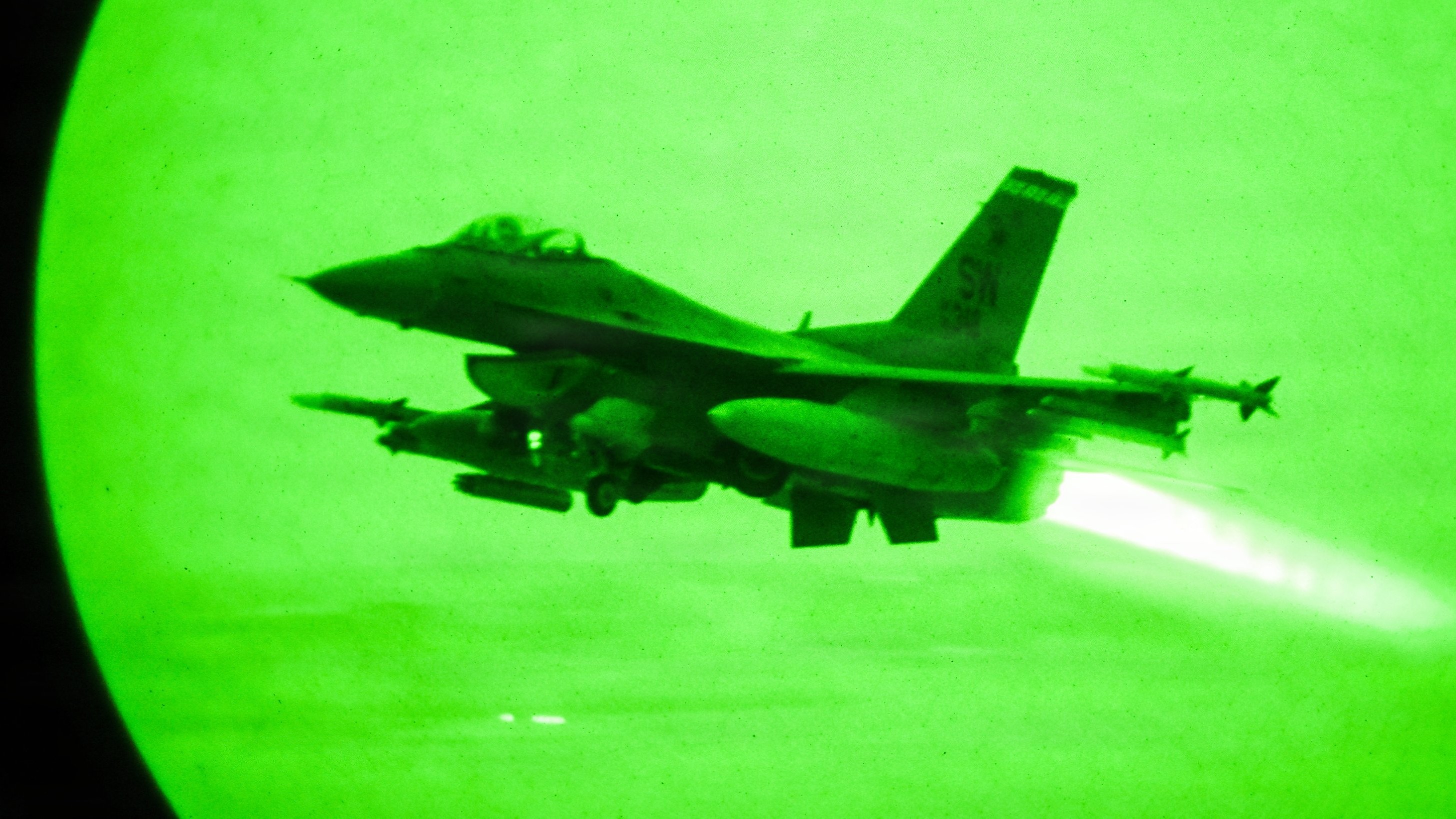 An image shared by the US military of a fighter jet.
