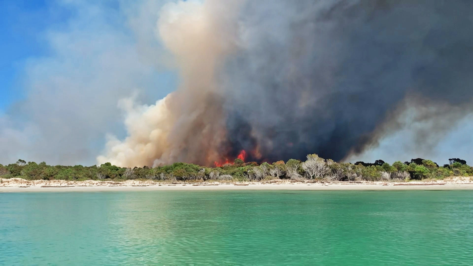 The Waiharara fire burning in December 2021.
