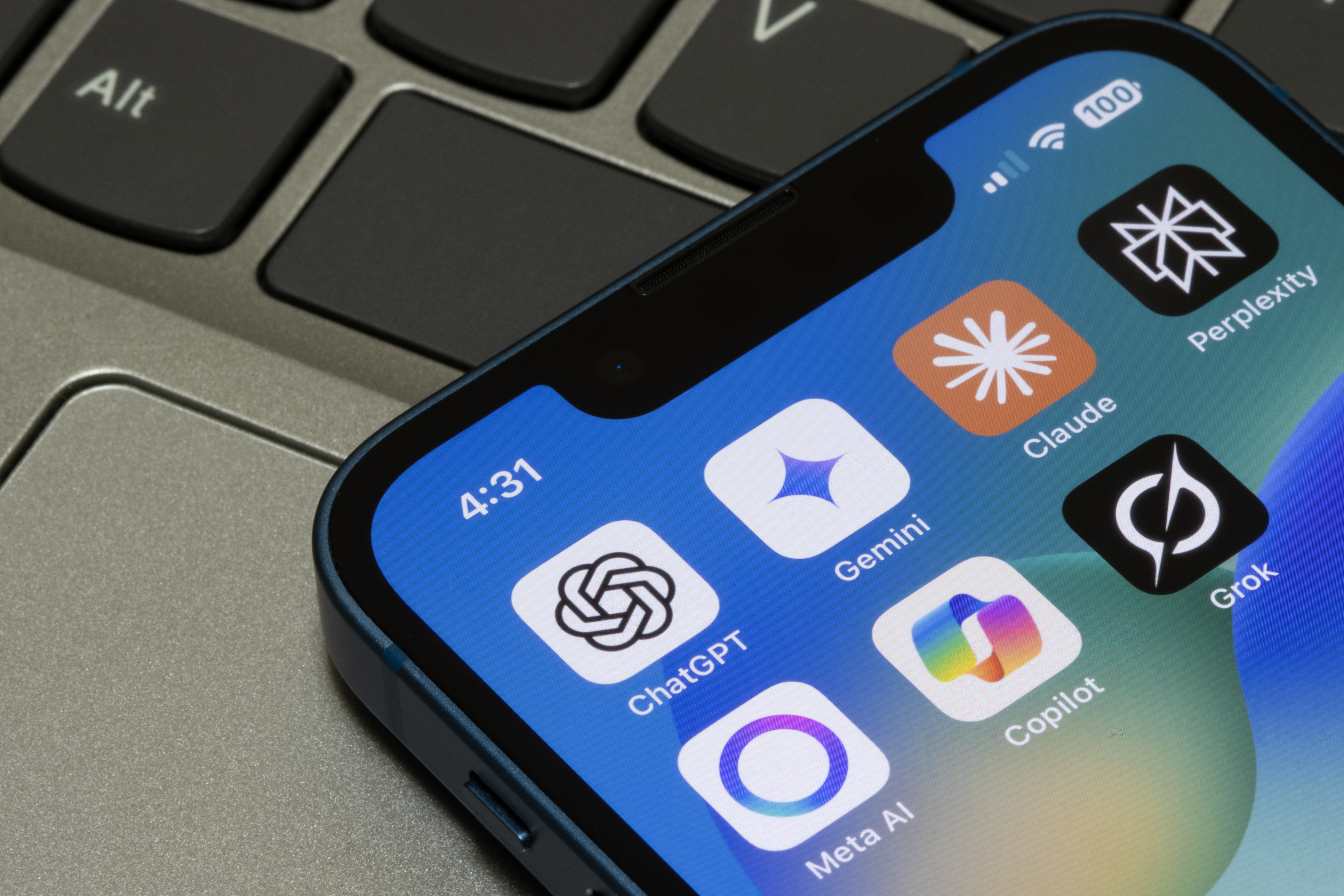 AI apps on a phone screen (file image).