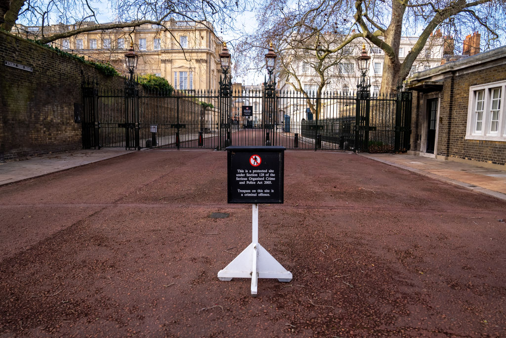 External view of the royal residence, Clarence House on February 10, 2022 in London, England.