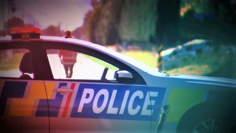 Police at an accident scene.