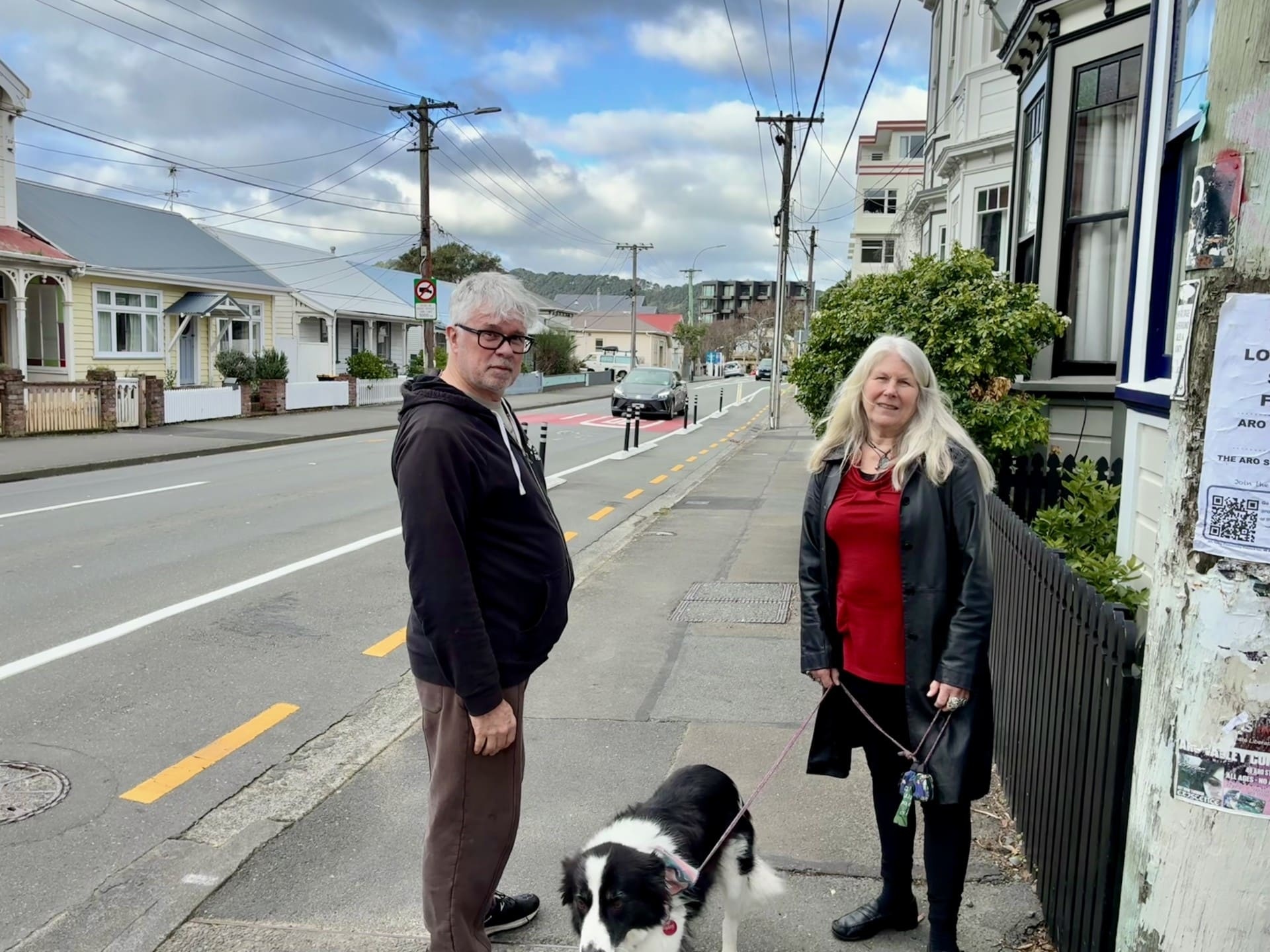 Brennan Wood and Sue Tait on Aro St.