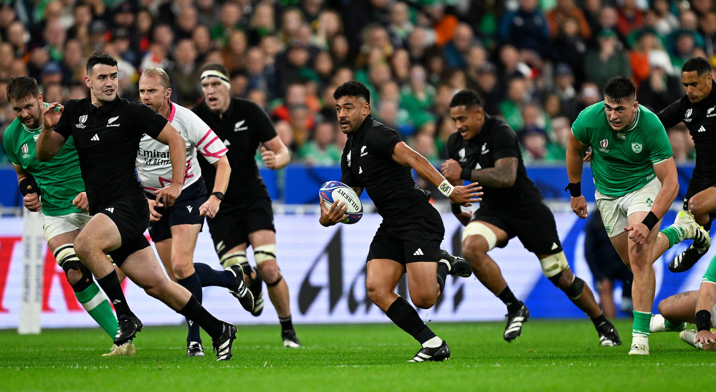 Richie Mo'unga was outstanding for the All Blacks during their 2023 World Cup quarter-final win over Ireland.