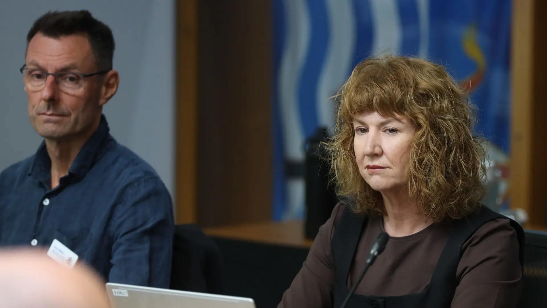 Aaron Stallard (left) refutes claims from Lisa Austin (right) that he wants to oust her.