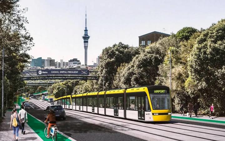 Artist's impression of Auckland light rail