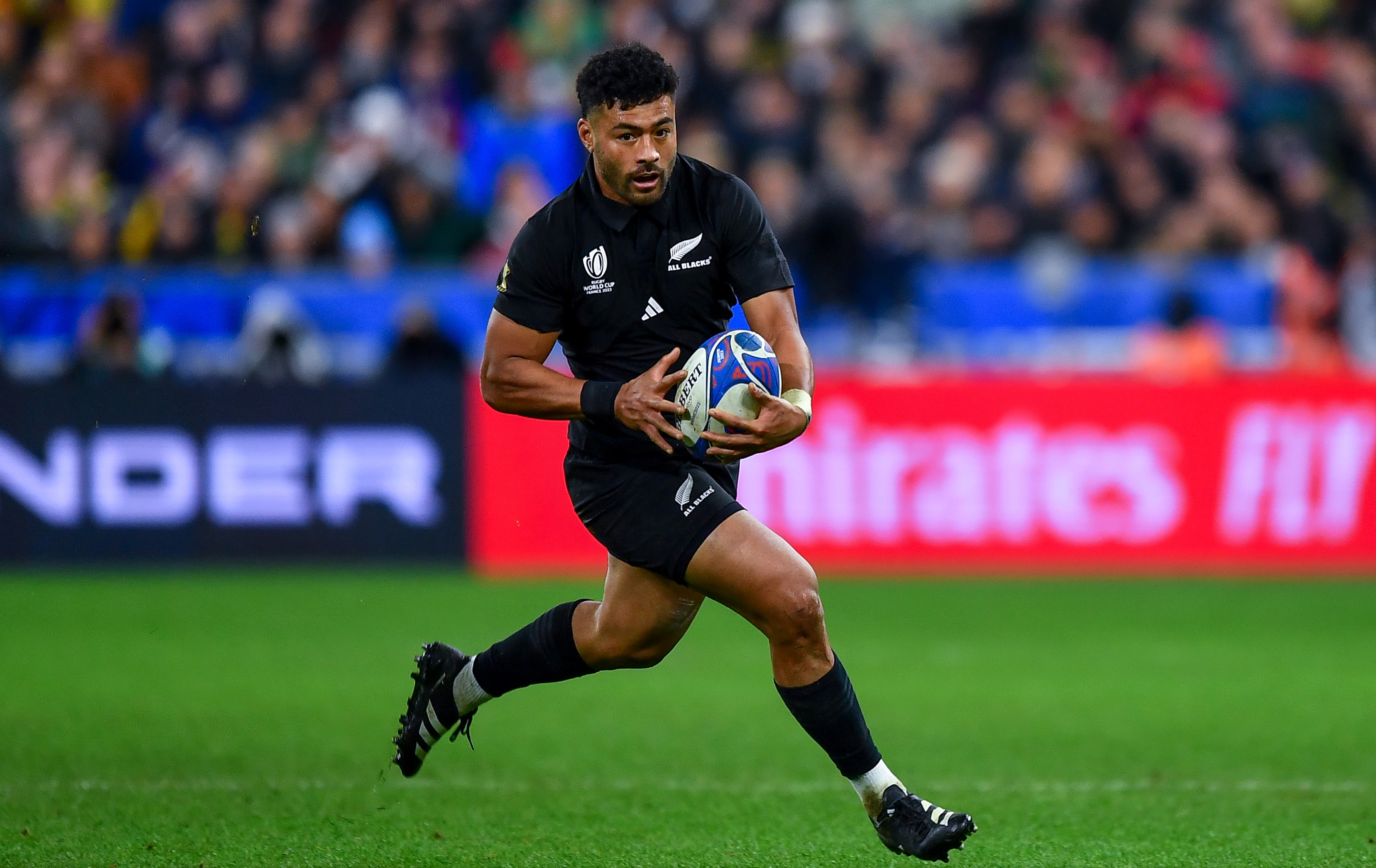 Richie Mo'unga in action during the 2023 Rugby World Cup in France.