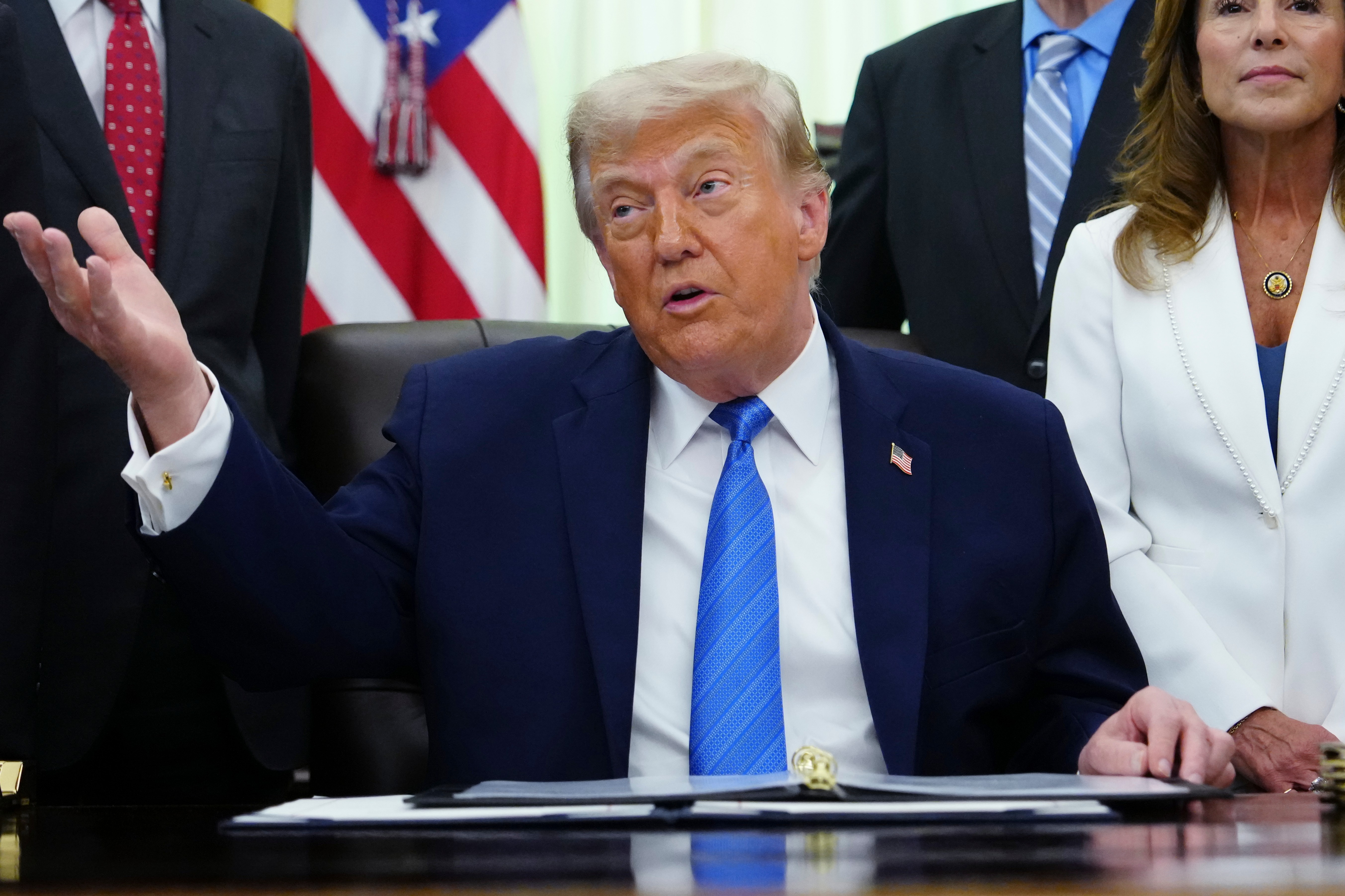 President Donald Trump speaks in the Oval Office of the White House, Wednesday, June 10, 2026, in Washington.