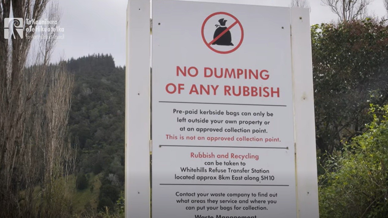 No dumping sign in Kerikeri.