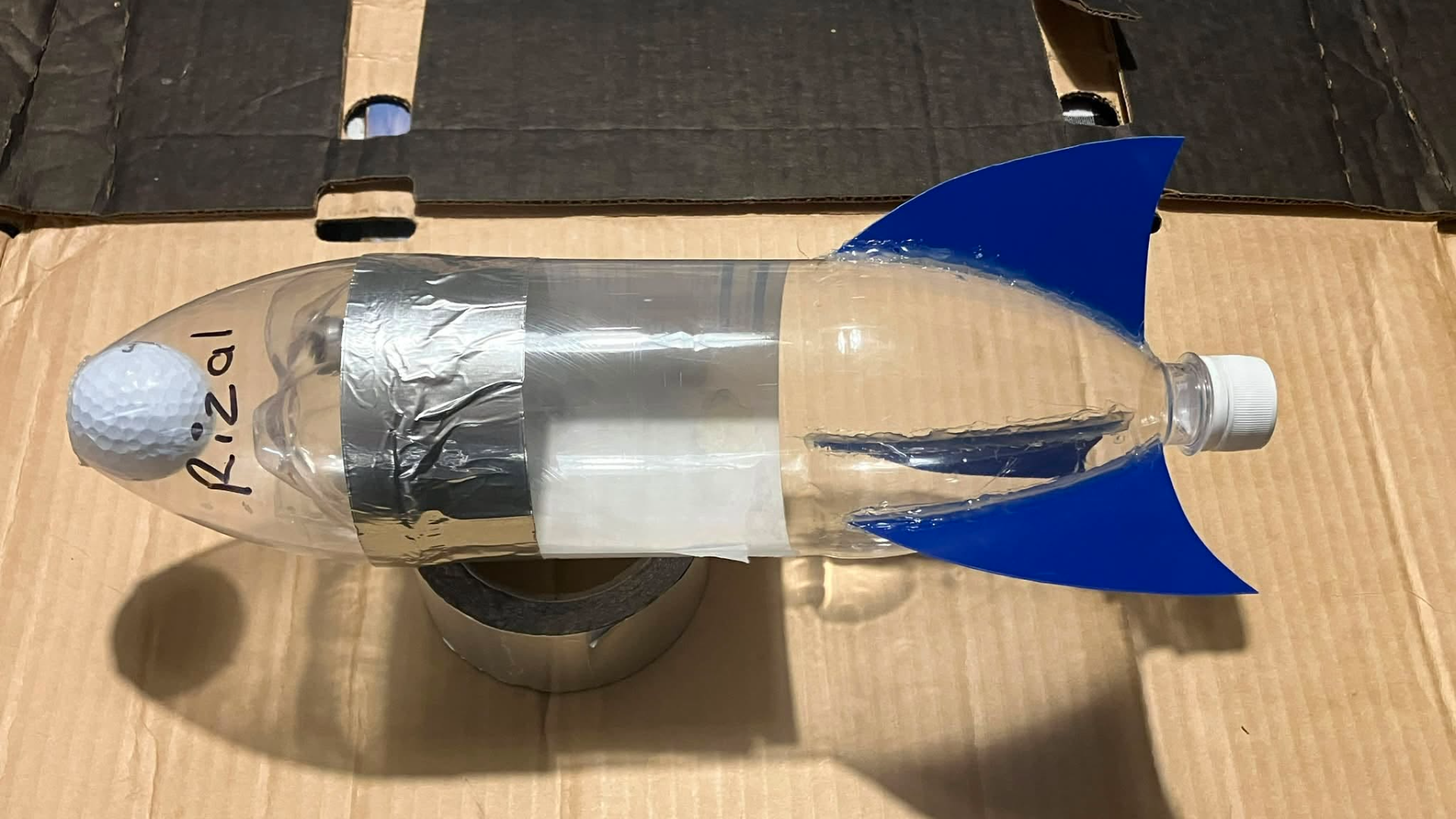 The rocket's golf ball nose cone was a deliberate design choice, chosen for its aerodynamics.