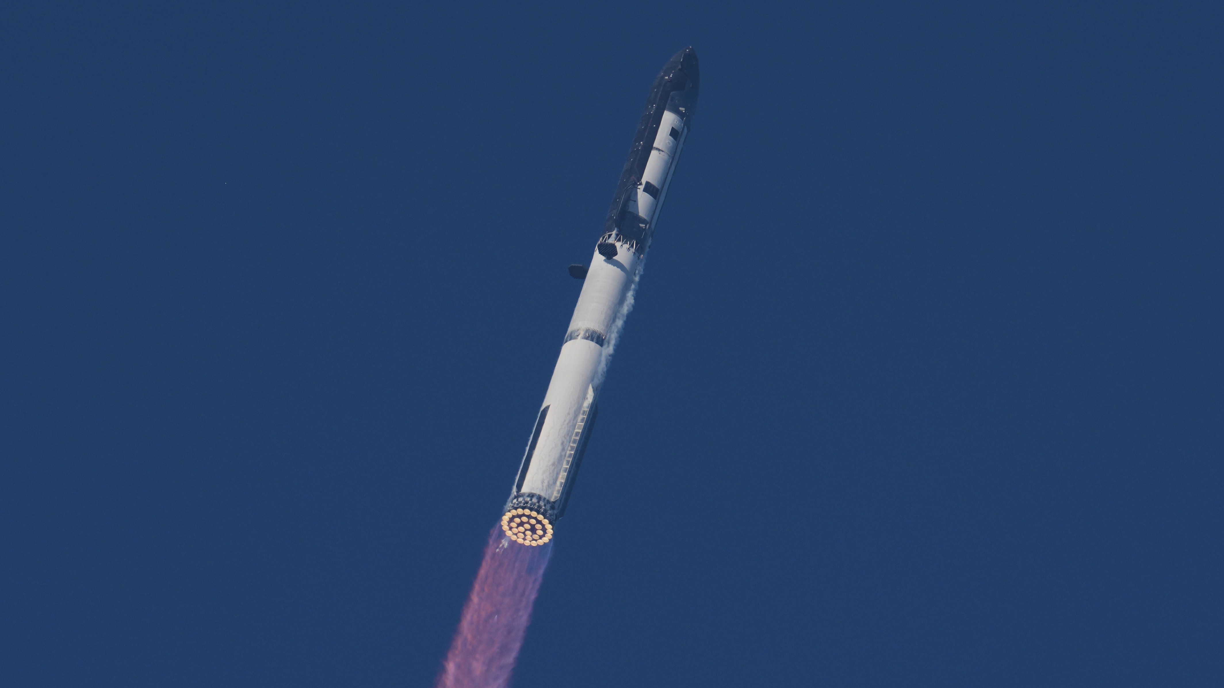 SpaceX's mega rocket Starship makes a test flight from Starbase, Texas.