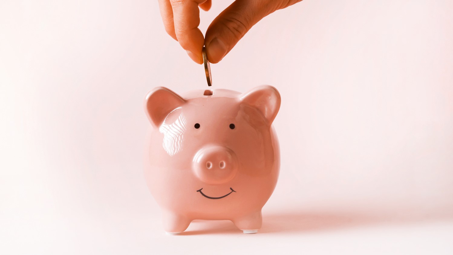 A coin being placed in a piggybank (file image).
