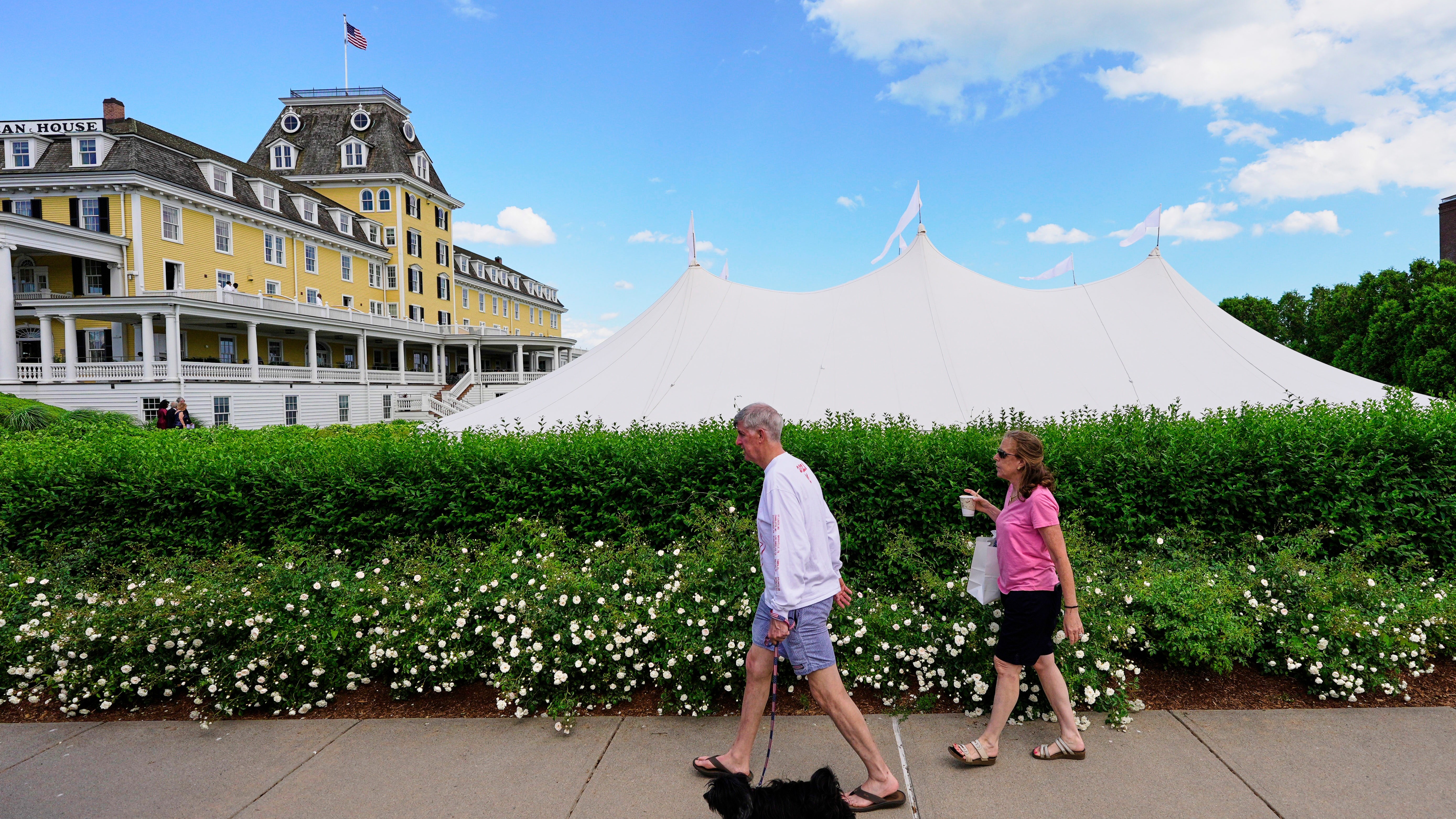 The appearances of tents outside the Ocean House hotel spur on wedding rumours.