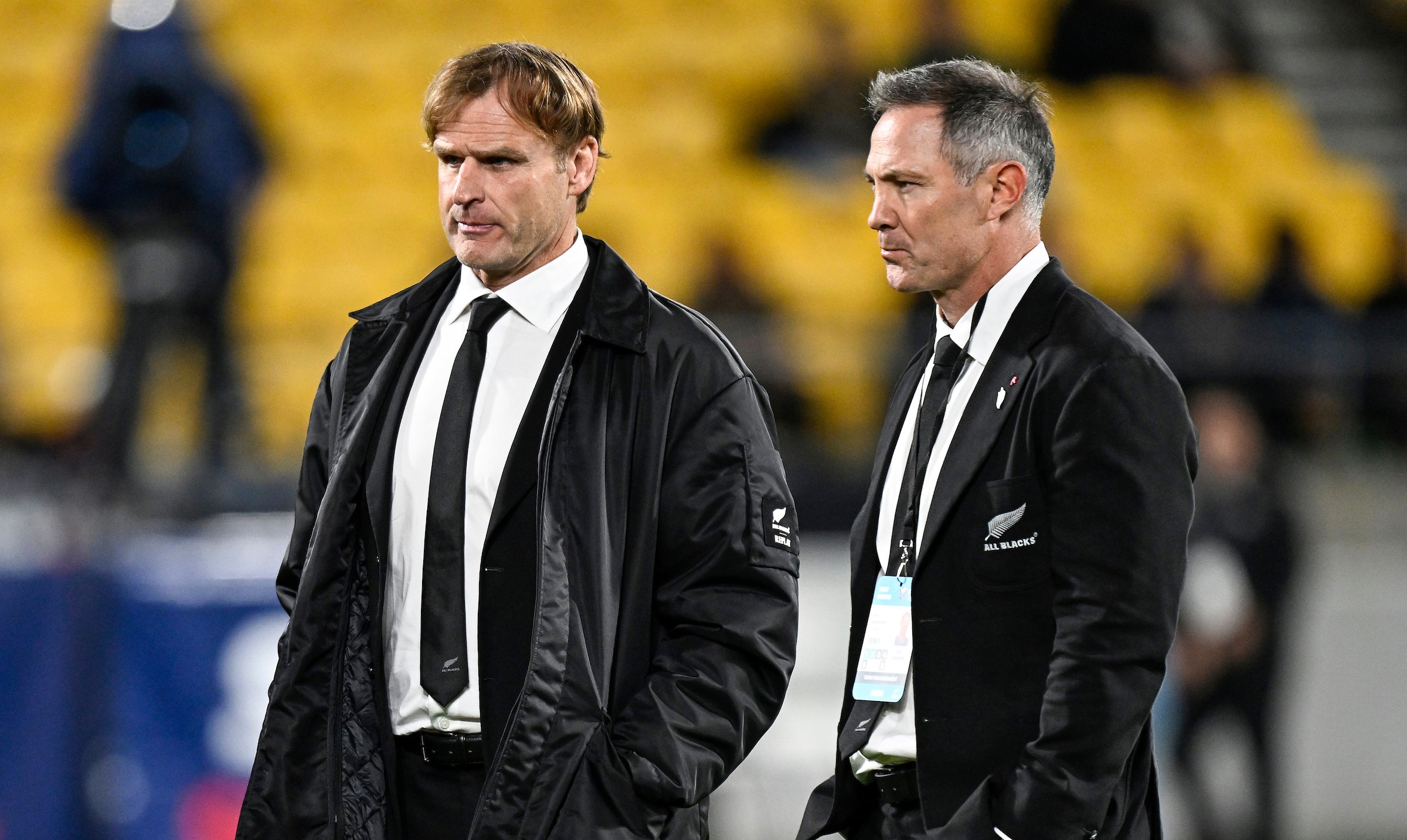 All Blacks head coach Scott Robertson, left, and Leon MacDonald, pictured before their team's loss to Argentina in Wellington recently.