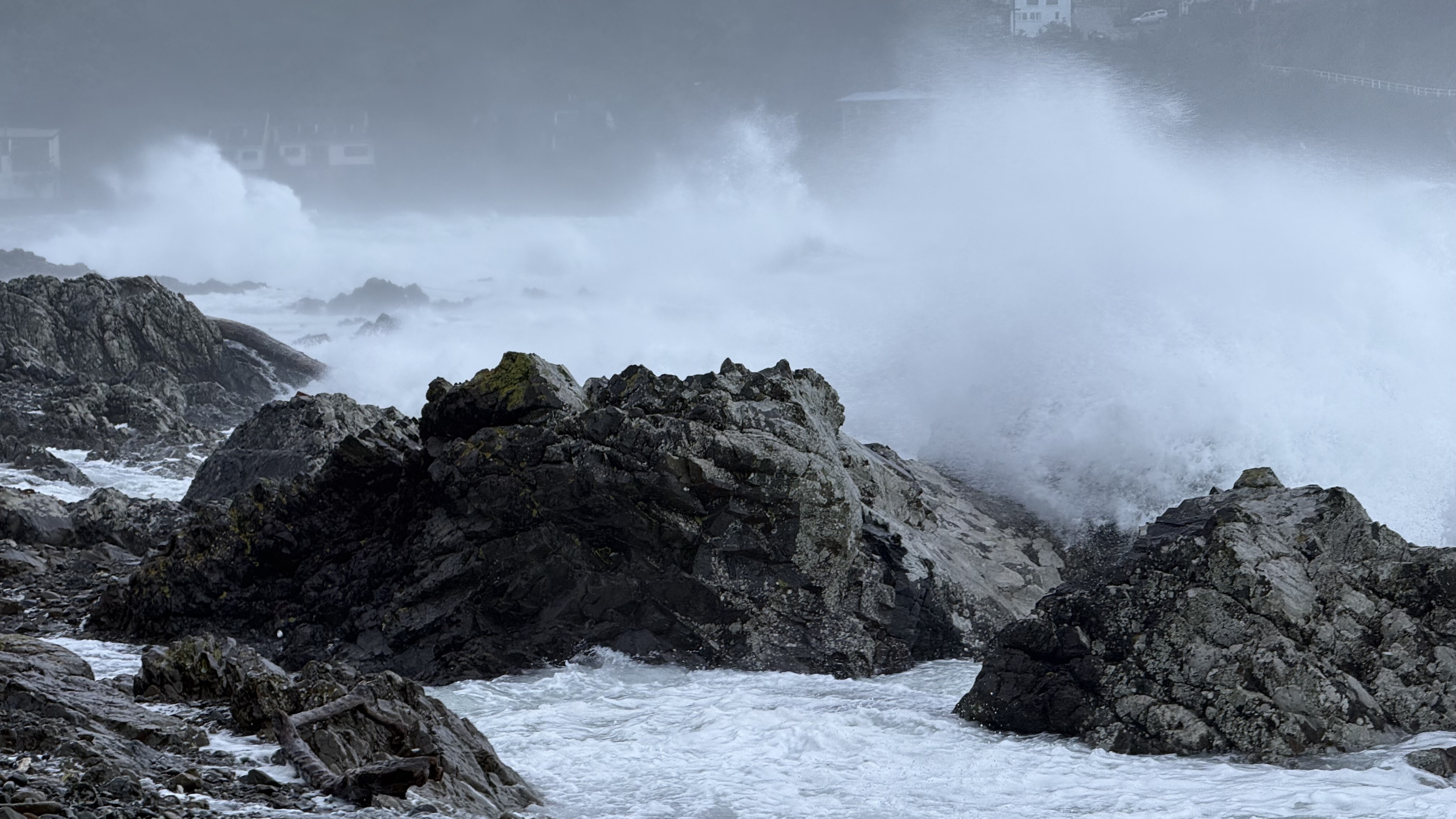 Waves at Ōwhiro Bay, Wellington south coast on Friday afternoon. 
