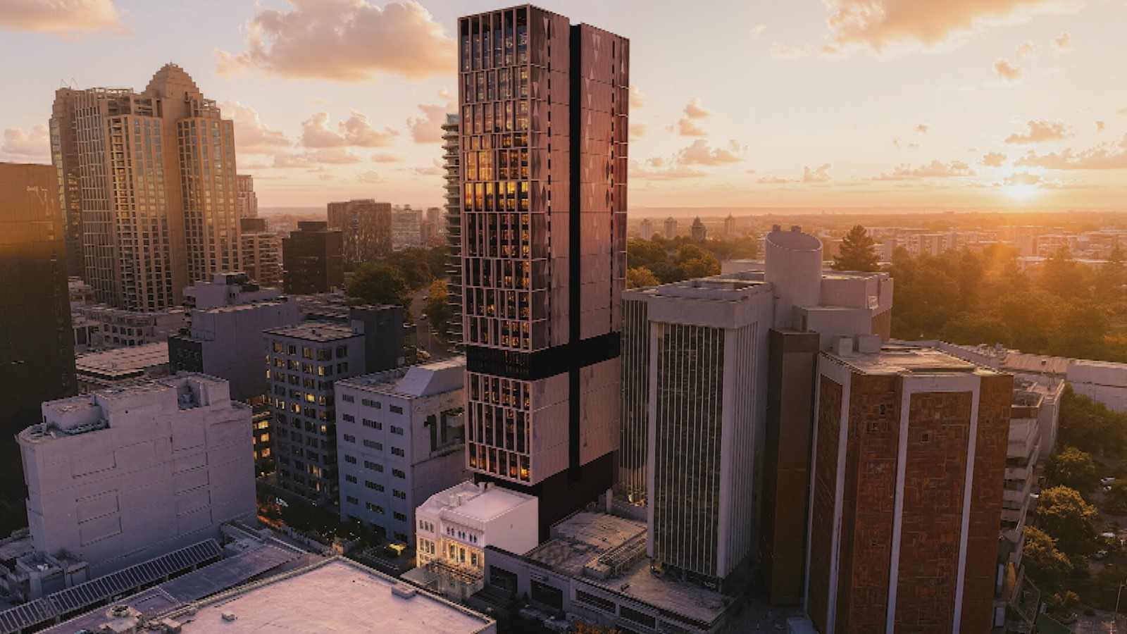 The heritage-listed building — home to Auckland's first McDonald's and, before that, one of the city's grandest 19th-century banks — is being redeveloped into a 32-level student accommodation tower.