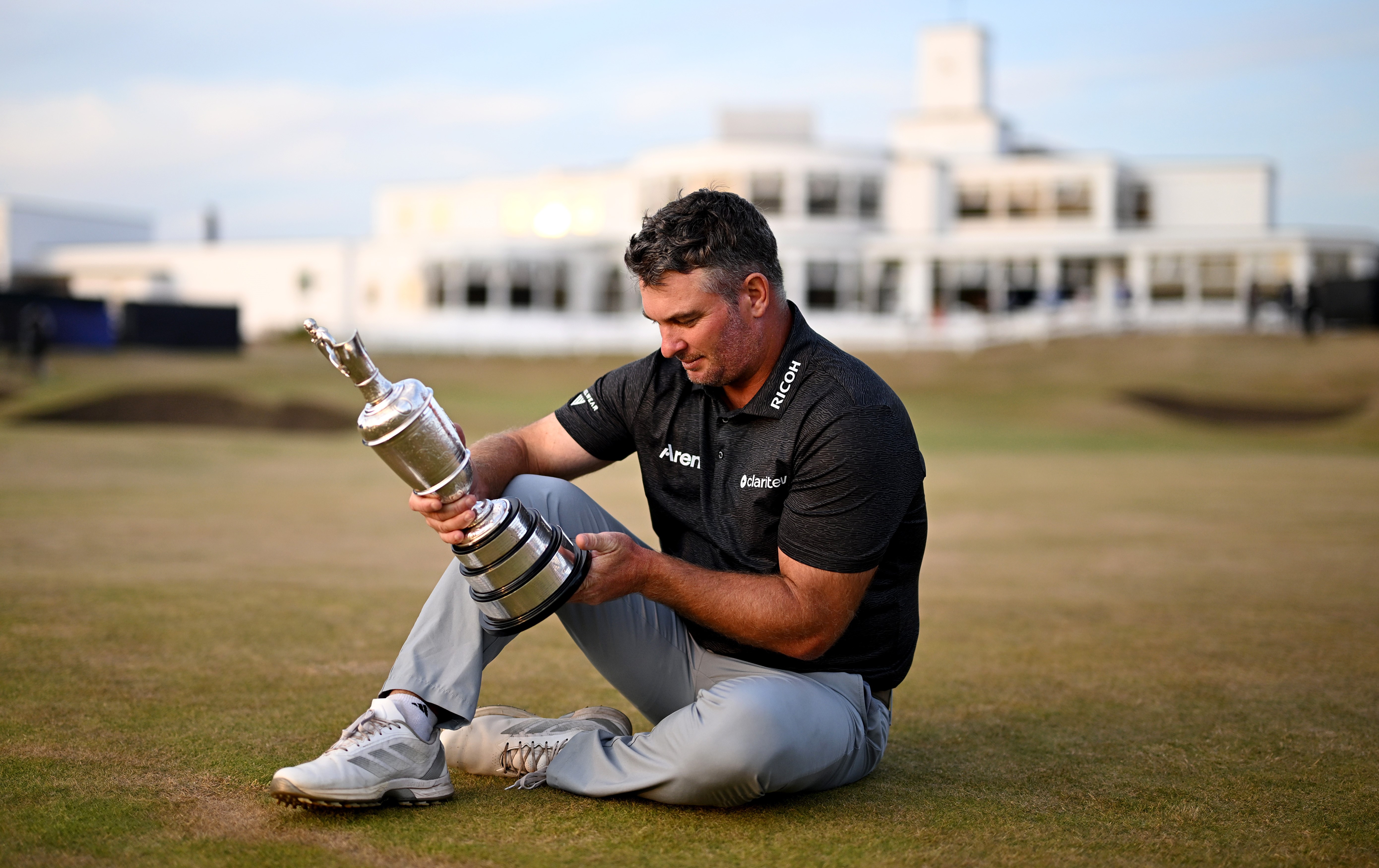 Ryan Fox reflects with the Claret Jug after winning the Open at Royal Birkdale.