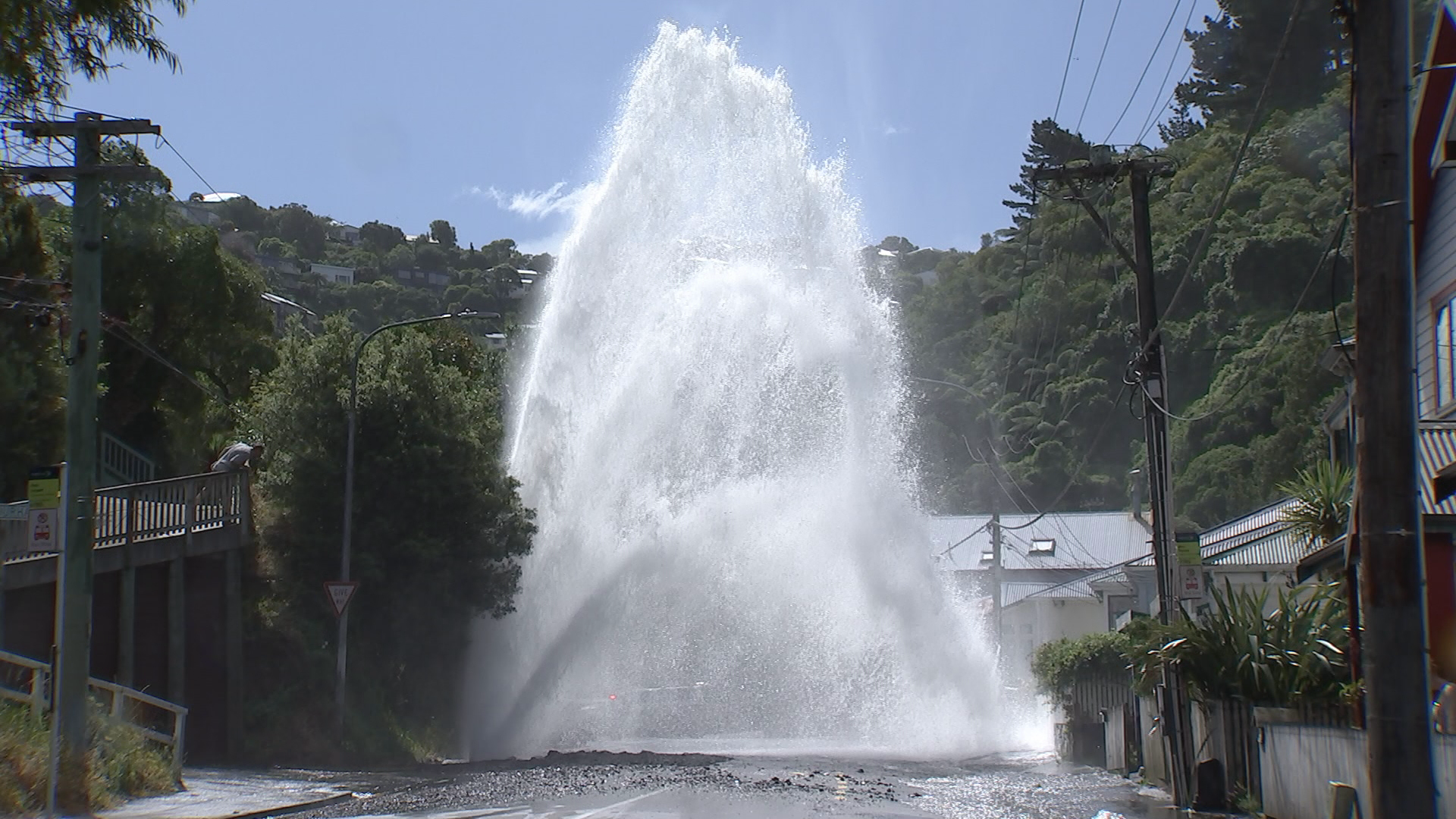 Bursting water pipes have become a symbol of infrastructure issues in the capital (file image).