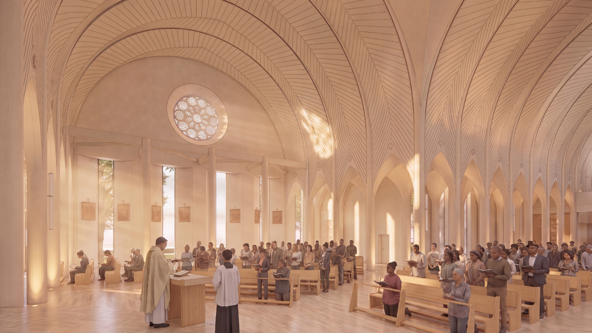 A design rendering for Christchurch's new Cathedral of the Blessed Sacrament.