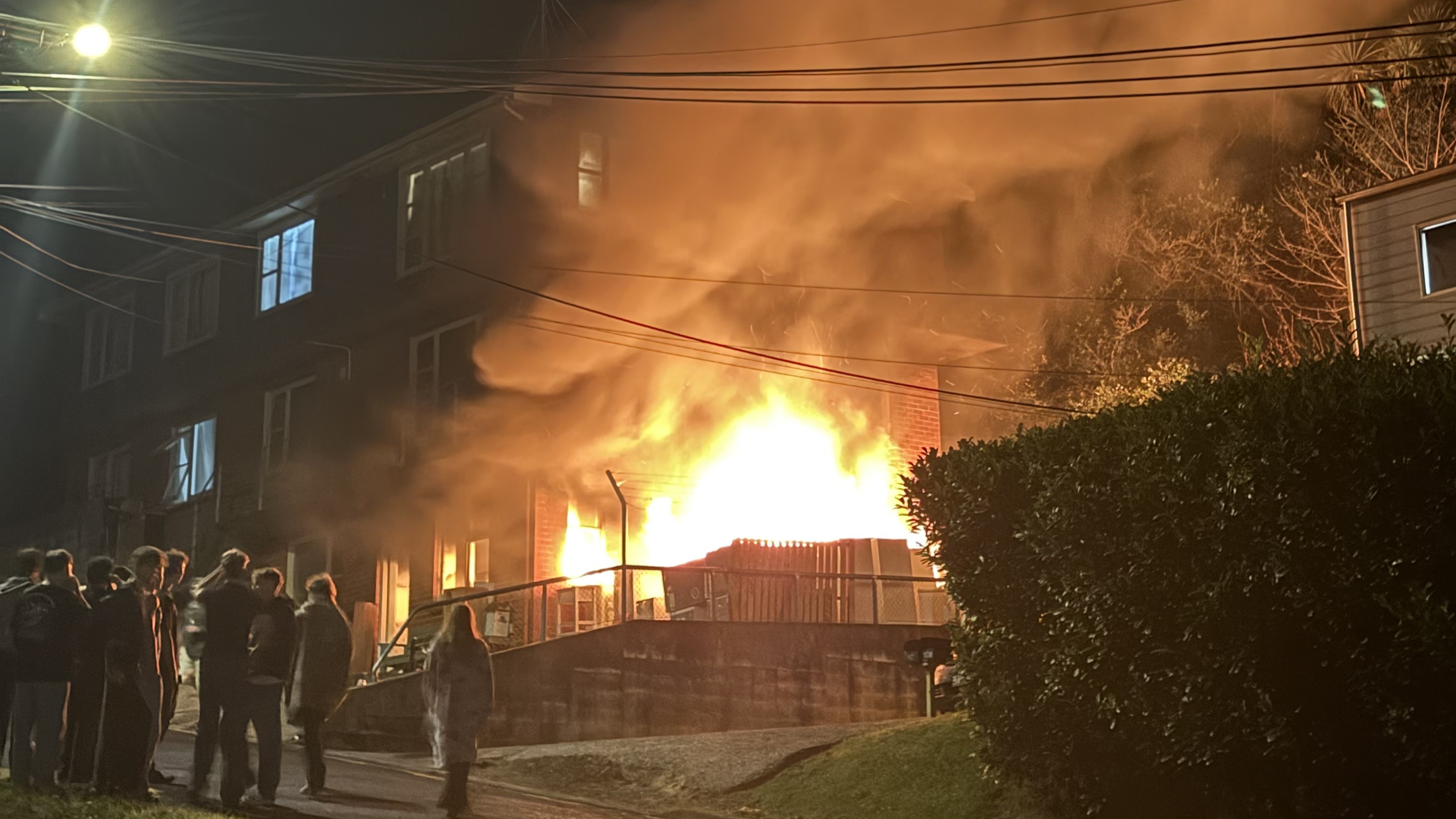 Emergency services were alerted to the blaze on Harbour Tce at around 8pm last night. 