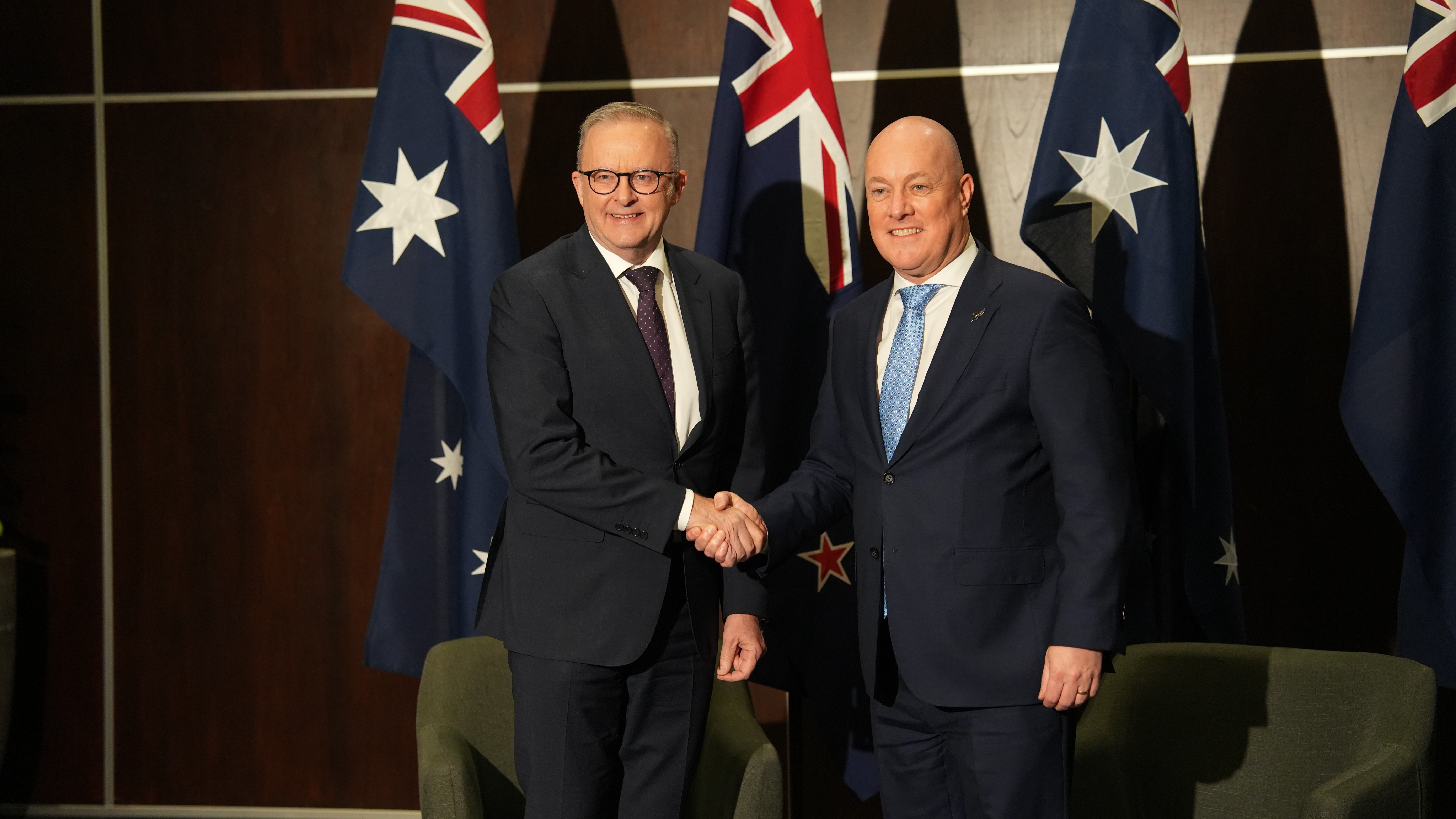 New Zealand Prime Minister Christopher Luxon and Australian Prime Minister Anthony Albanese.