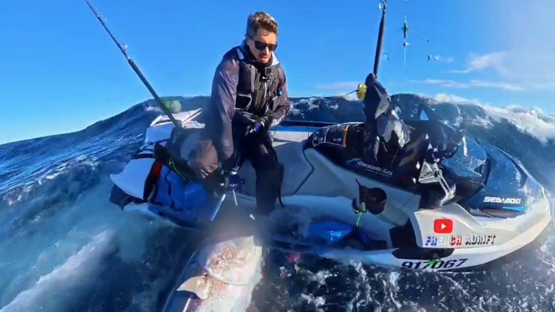 Matt Ringot says the 96.7kg tuna is by far the biggest catch he's ever hauled in. 