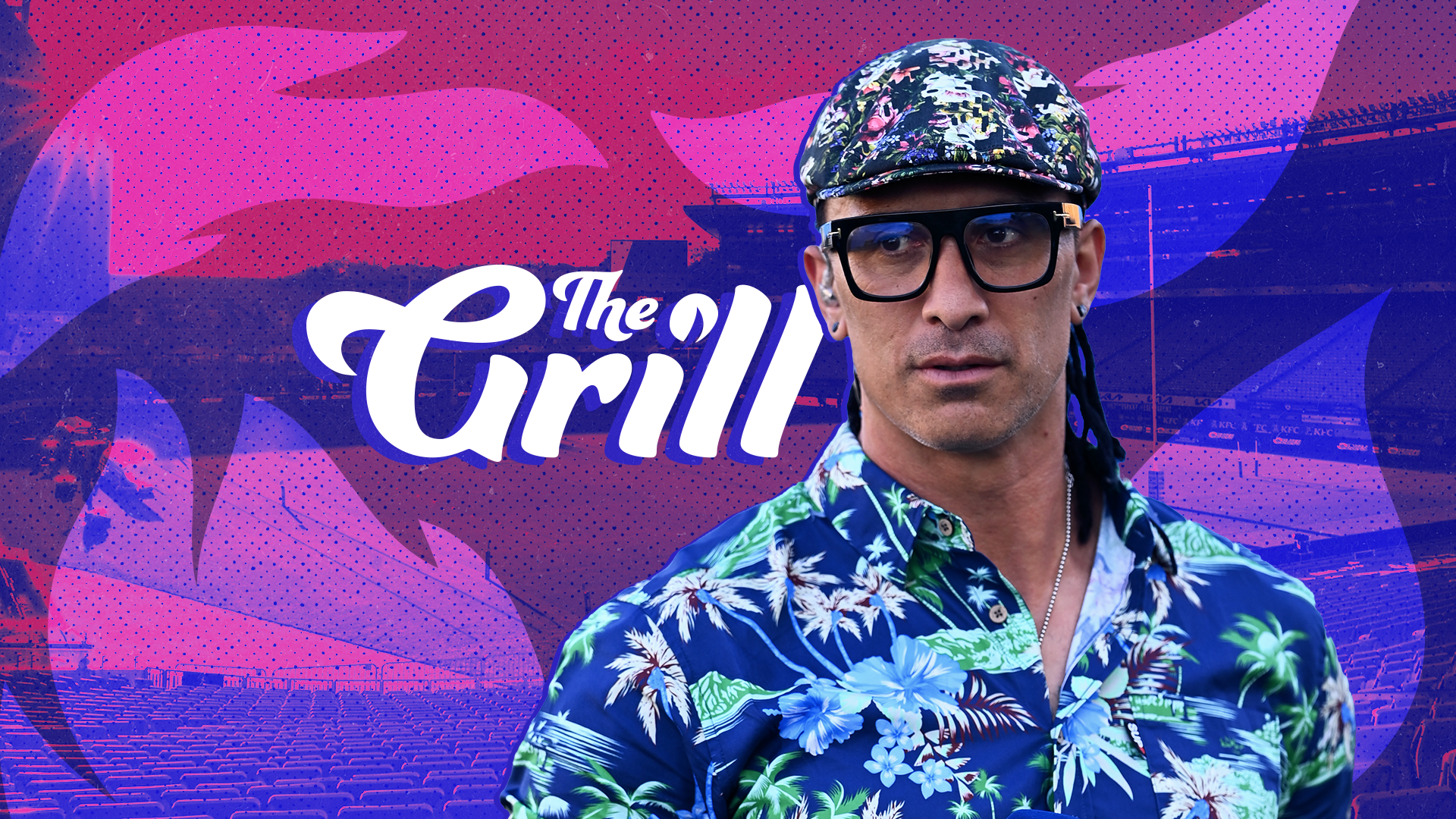 Karl Te Nana kicks off a new 1News series of interviews: The Grill. (Composite image: Vinay Ranchhod, 1News)