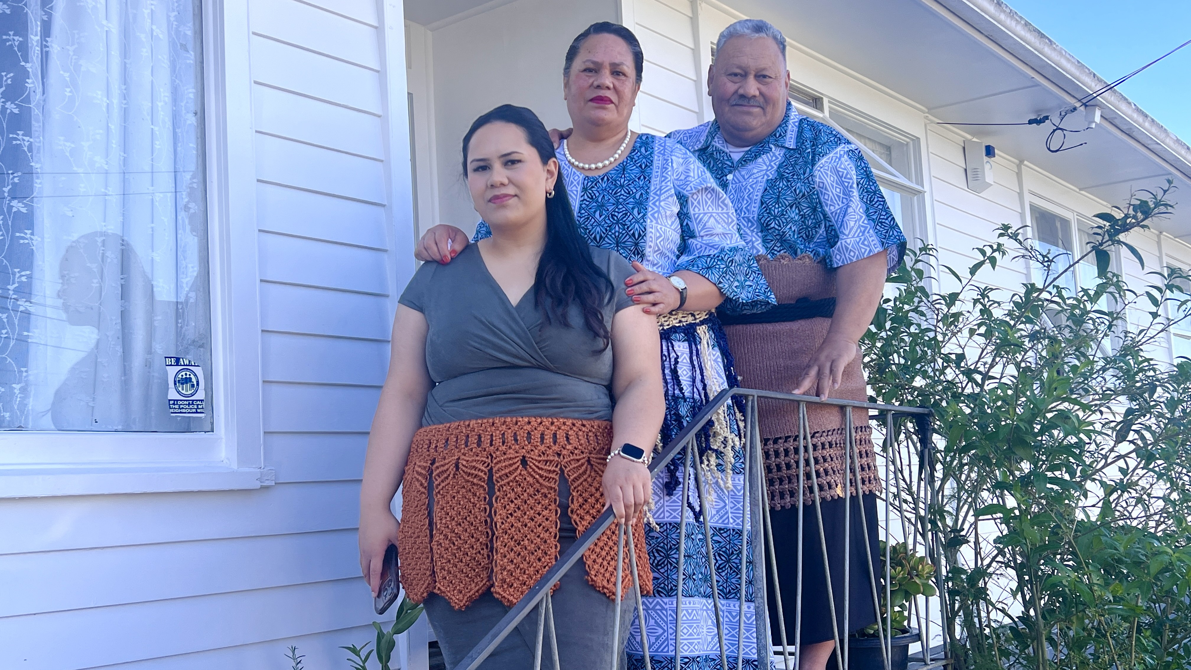 Emeline Mafi (left), pictured with her parents Amelia and Puipui at their Otara home