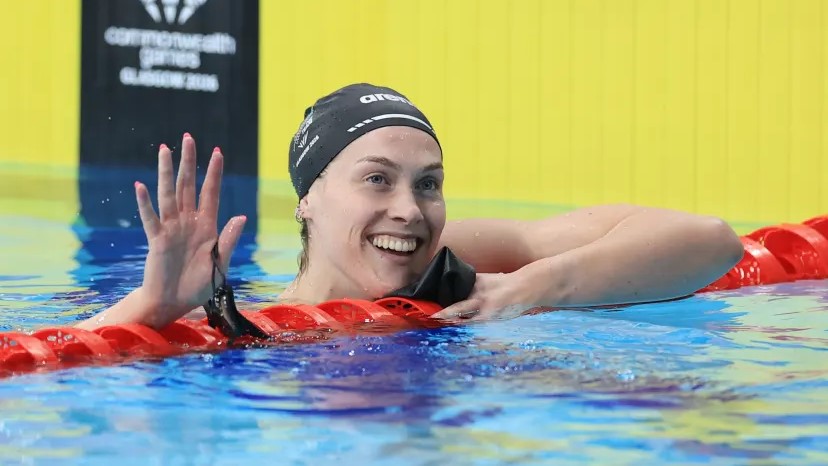 Hazel Ouwehand takes bronze in the 50m Butterfly.