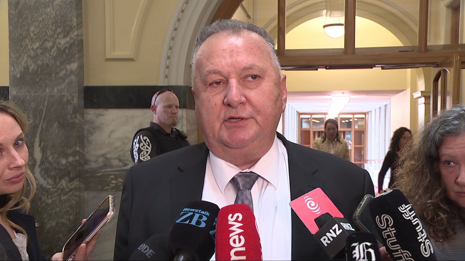 New Zealand First deputy leader Shane Jones speaking to media this afternoon.