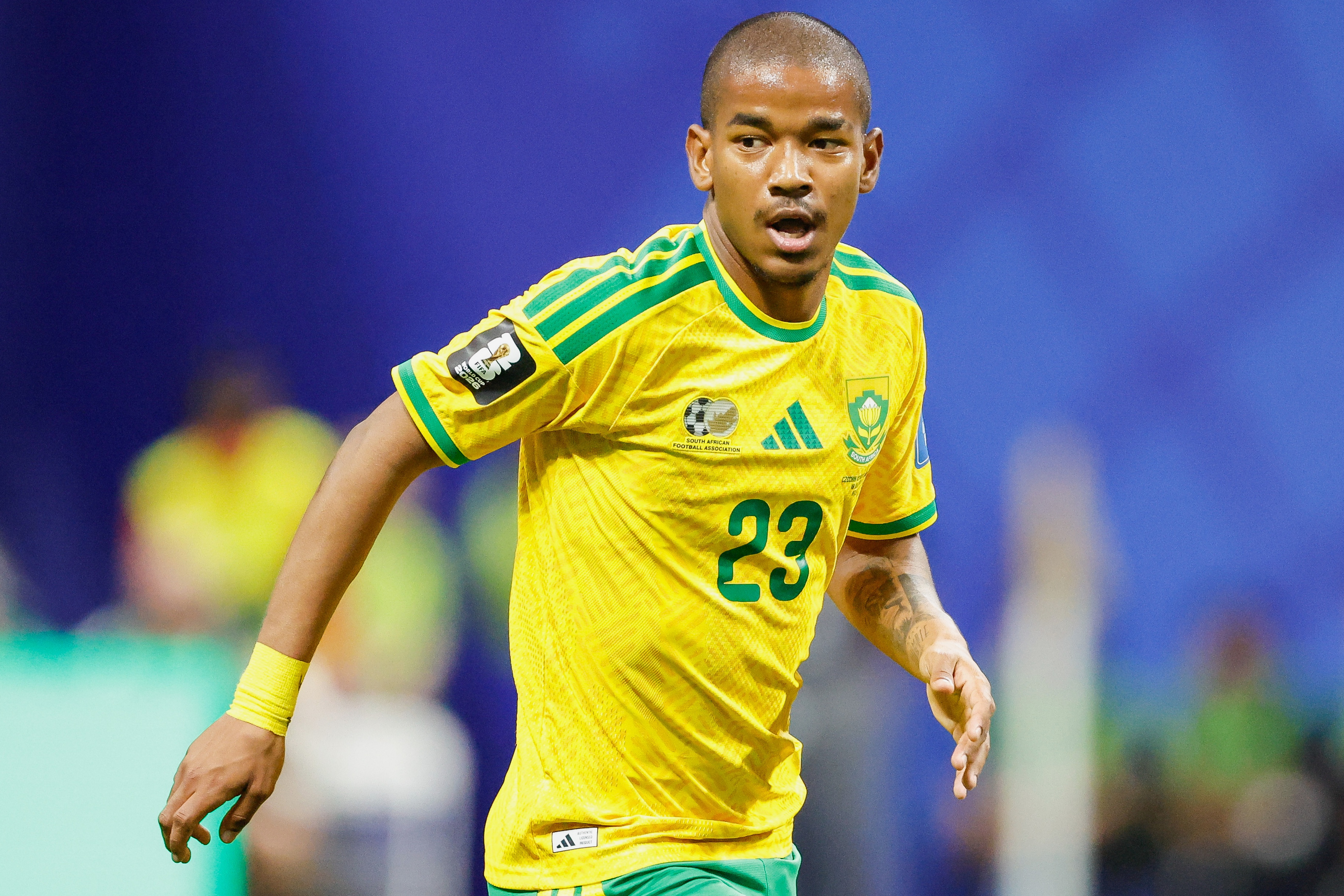 South Africa's Jayden Adams during the World Cup Group A match between Czechia and South Africa in Atlanta. 