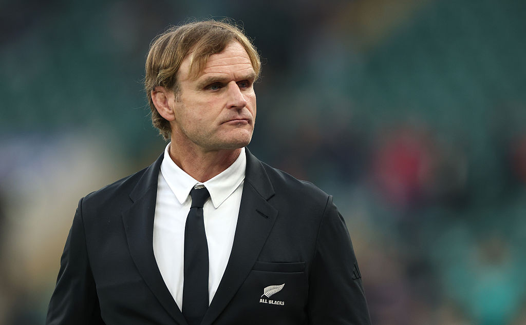 Scott Robertson before the All Blacks v England Test at Twickenham in 2025