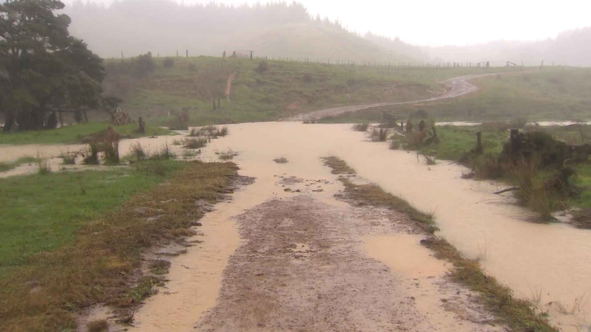 Flooding at a Northland farm.