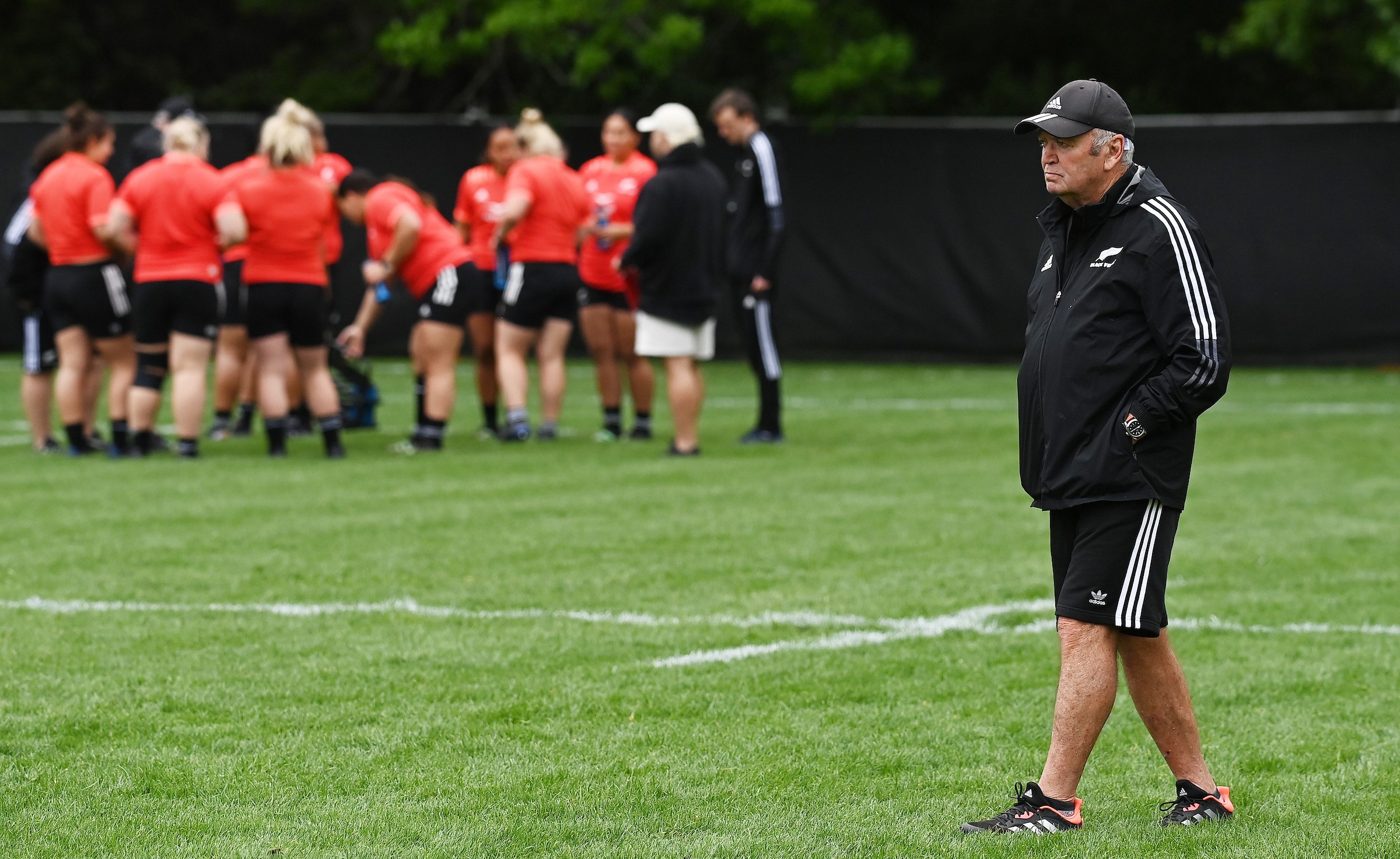 Sir Graham Henry pictured during his role as Black Ferns coach during the World Cup in 2022.