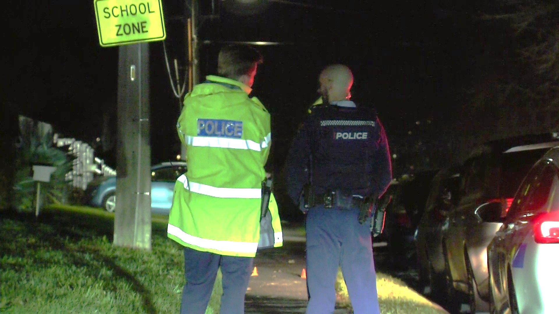 Police investigate the scene of an alleged assault on Valley View Rd. 