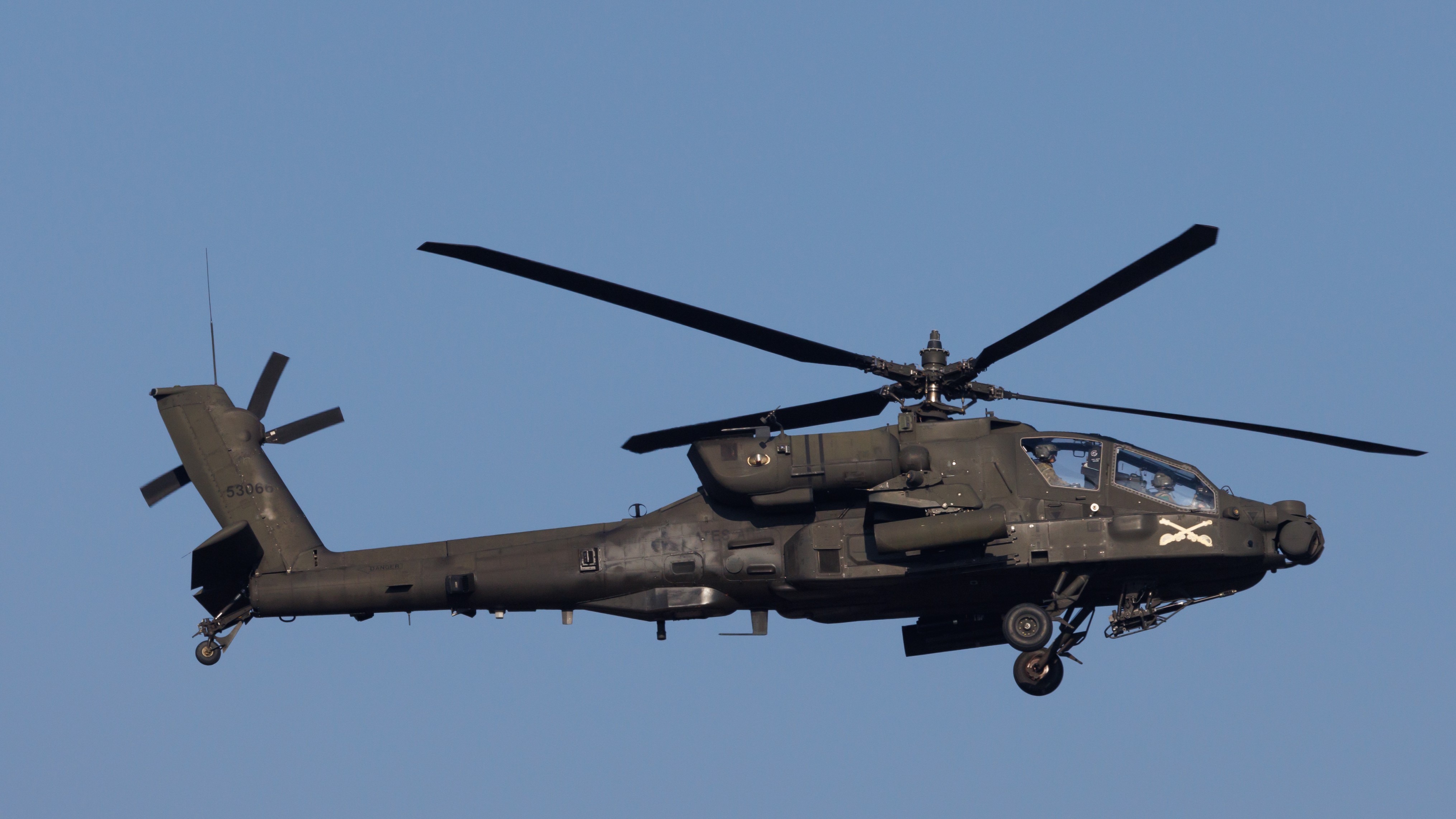 A US Army AH-64 Apache helicopter pictured in 2025. File photo.