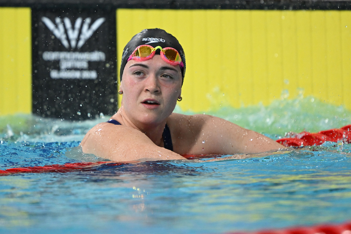 Erika Fairweather of New Zealand during in the Women’s 400m Freestyle heats at the Glasgow 2026 Commonwealth Games
