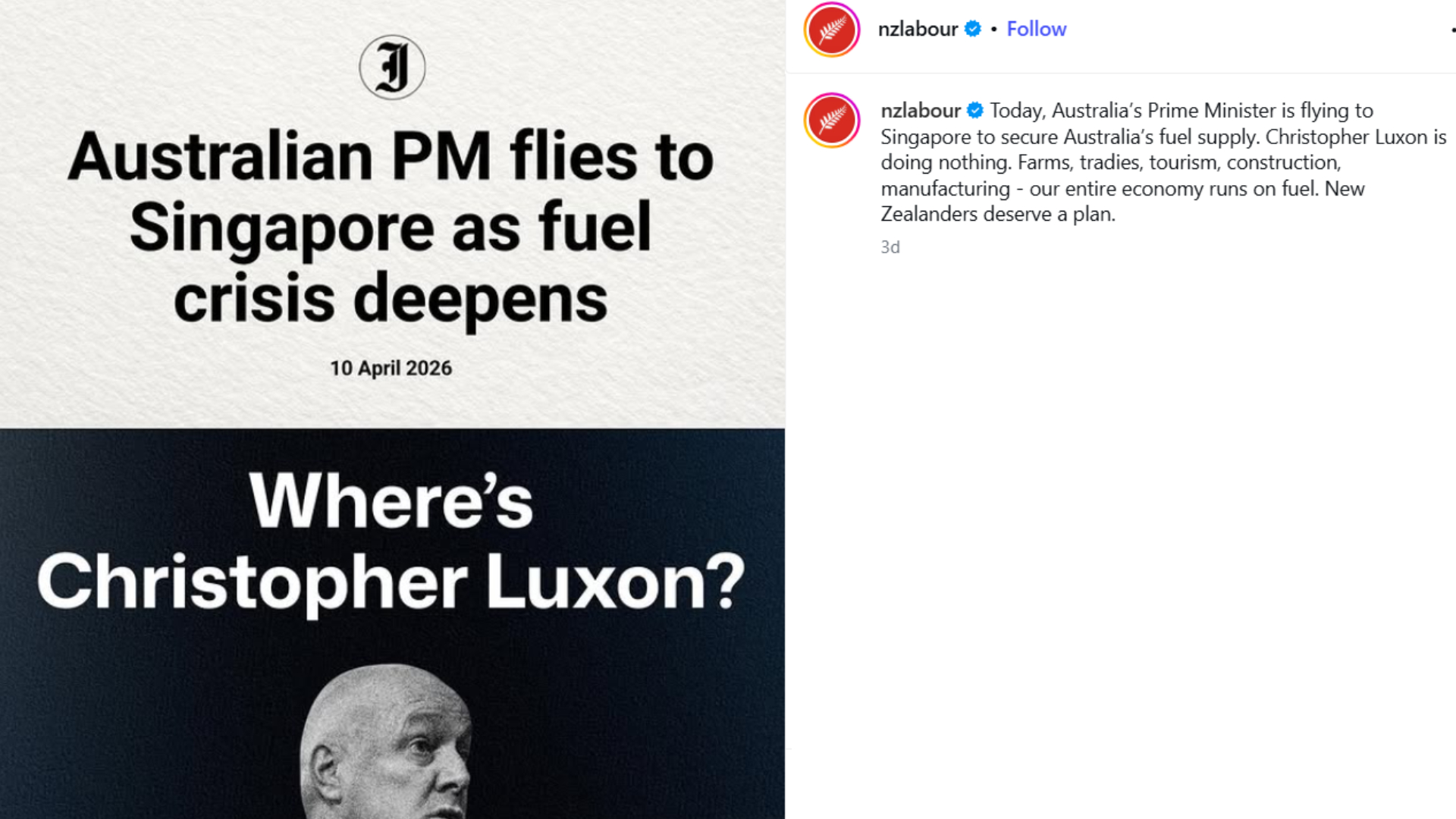Labour has been attacking the Prime Minister over the fuel crisis.