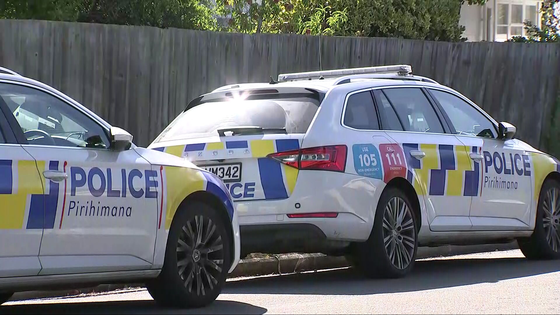 Police at the scene in Christchurch this afternoon.