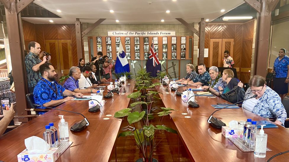 Winston Peters in talks with the Pacific Islands Forum.