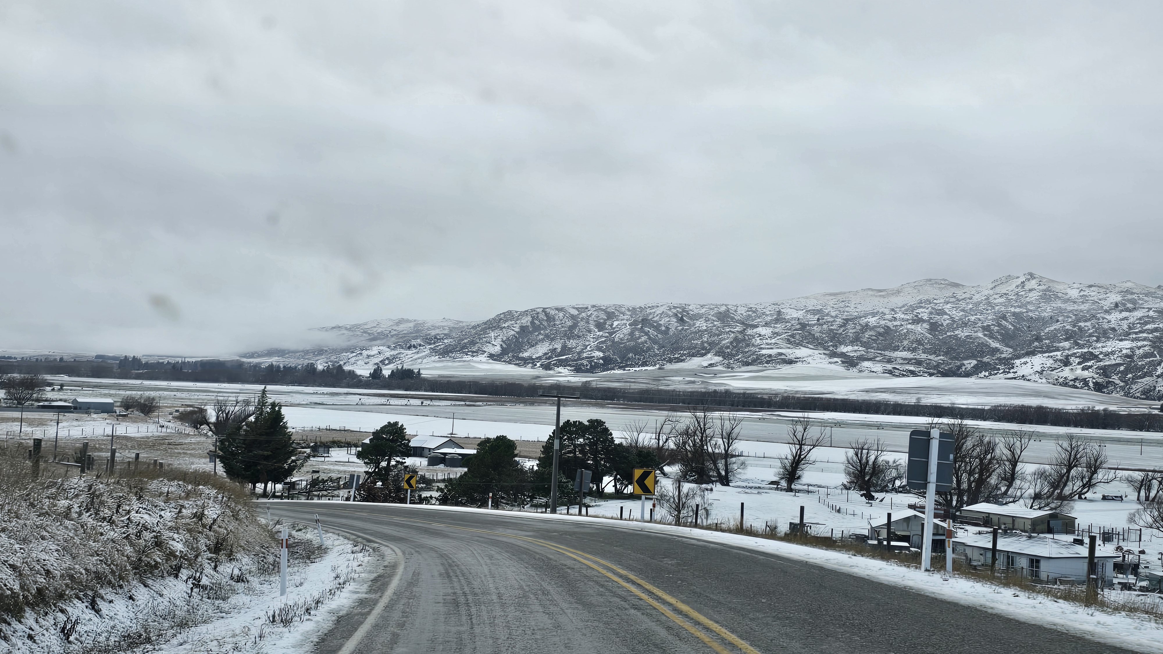Snow blankets the landscape in Central Otago.