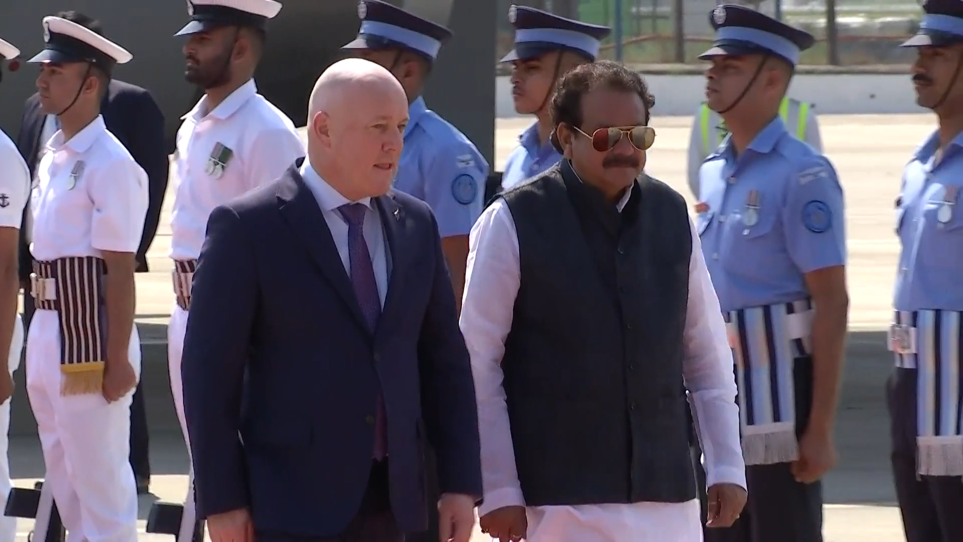 Prime Minister Christopher Luxon arrives in New Delhi. 