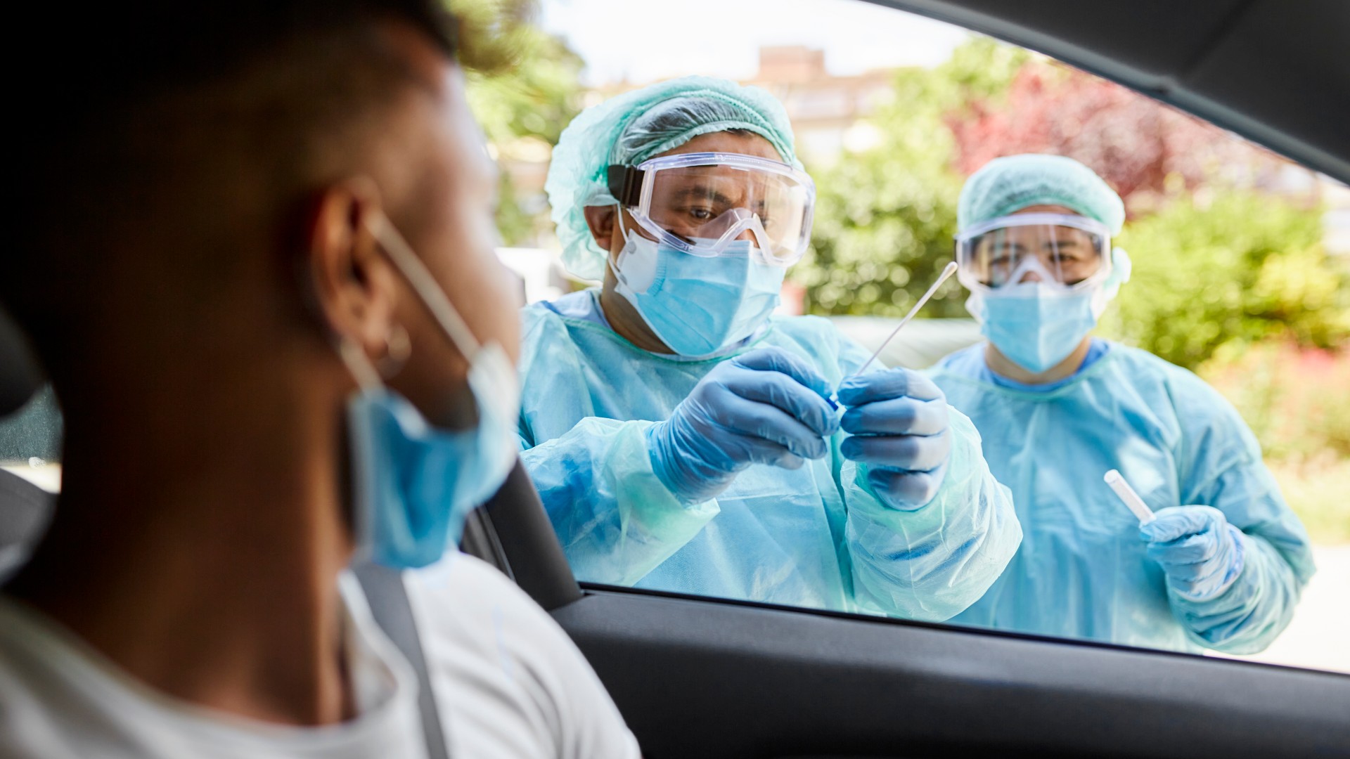 A person getting tested for Covid-19.