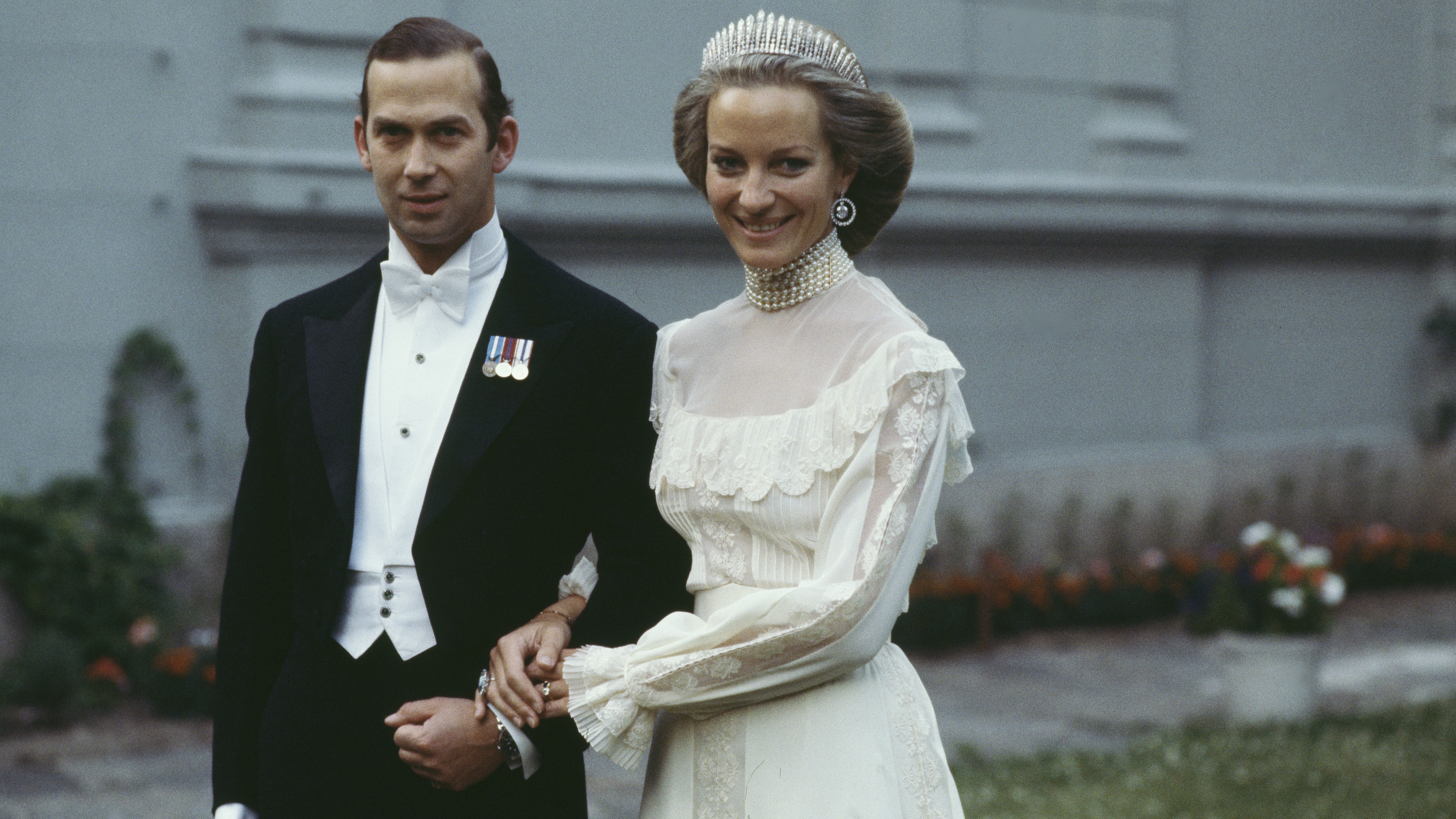 Prince Michael of Kent and Baroness Christine von Reibnitz at their wedding. 