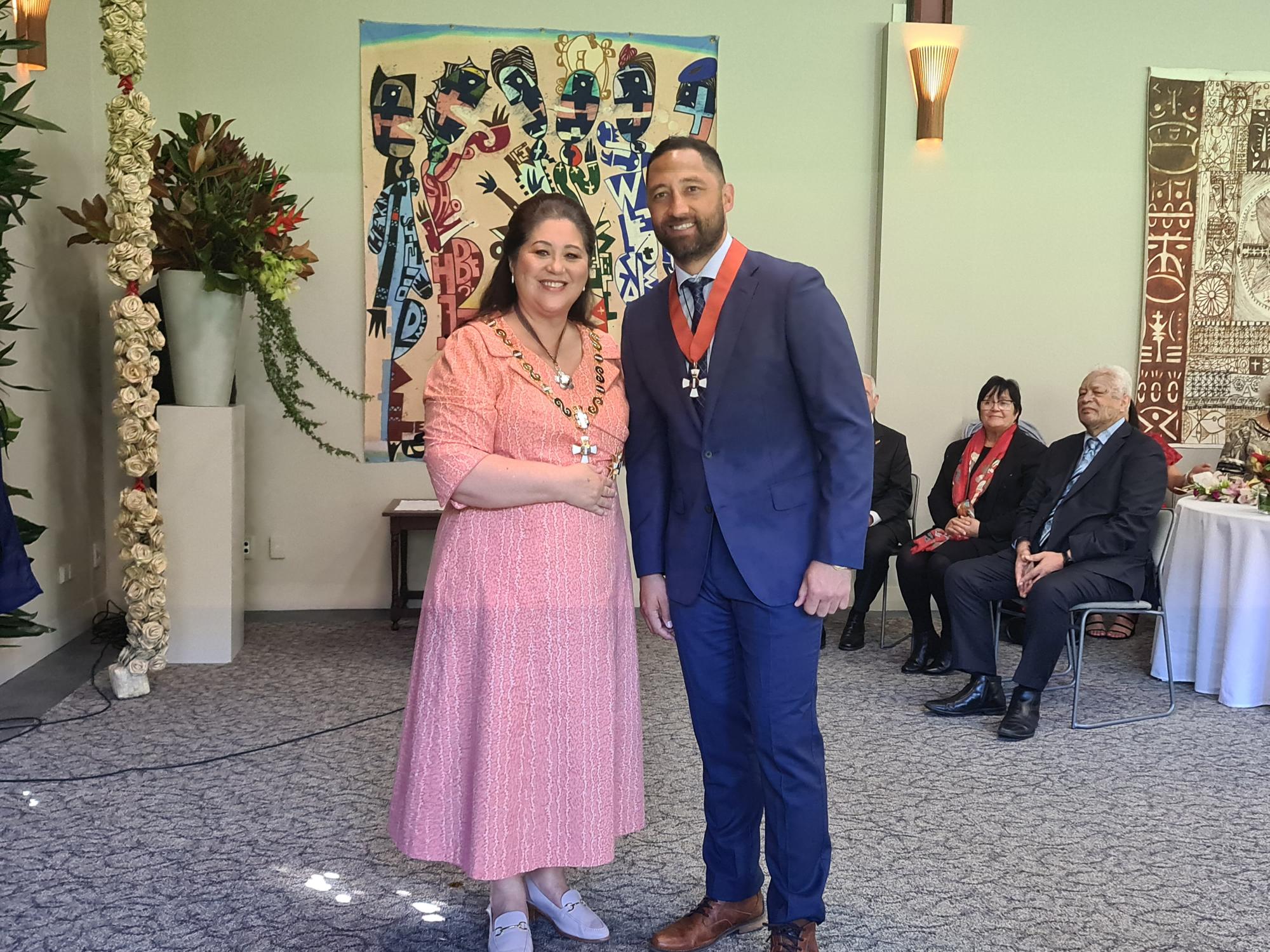 Governor General Dame Cindy Kiro and Benji Marshall 