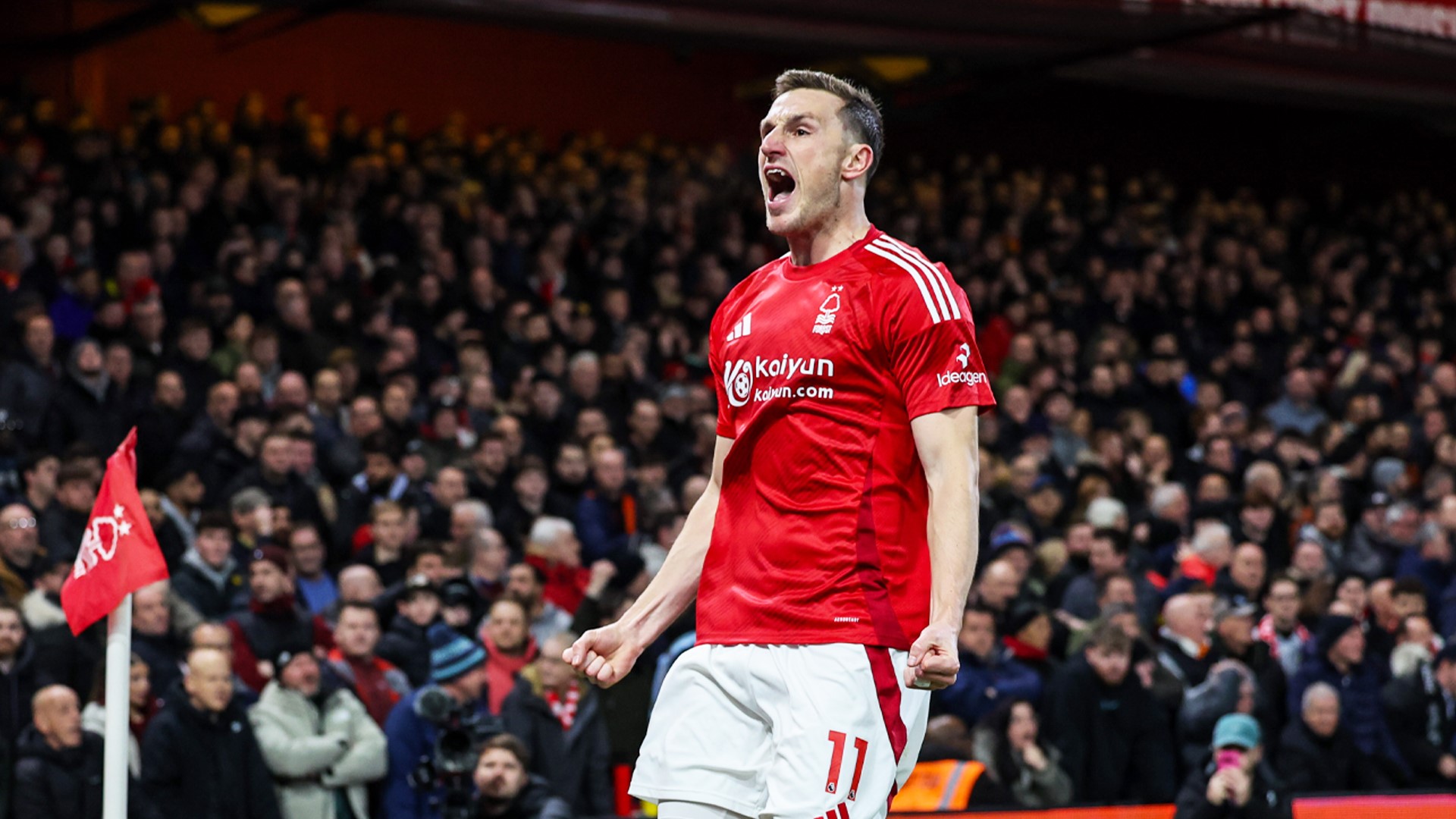 Chris Wood  playing in the Premiere League for Nottingham Forest FC.