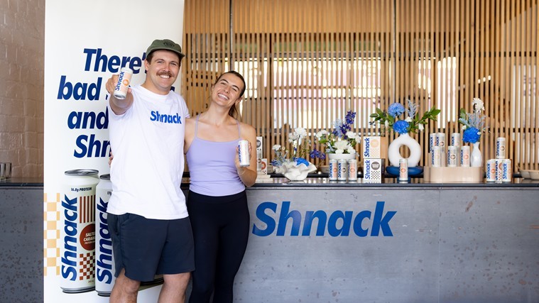 Shnack co-founders Kelsi Boocock and Andrew Trembath. 