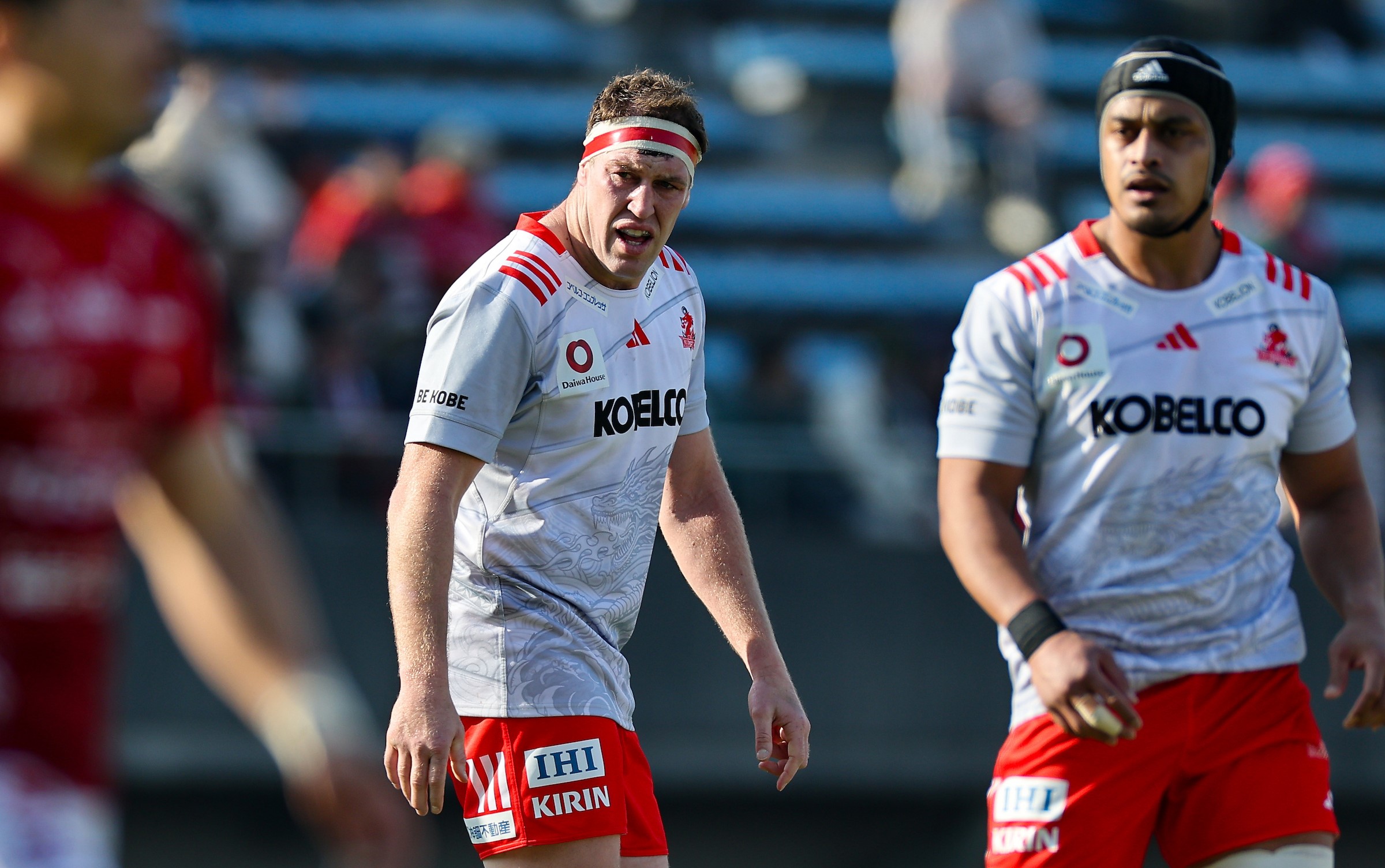 Brodie Retallick in action for Kobe against Toshiba in the Japan One competition last month.