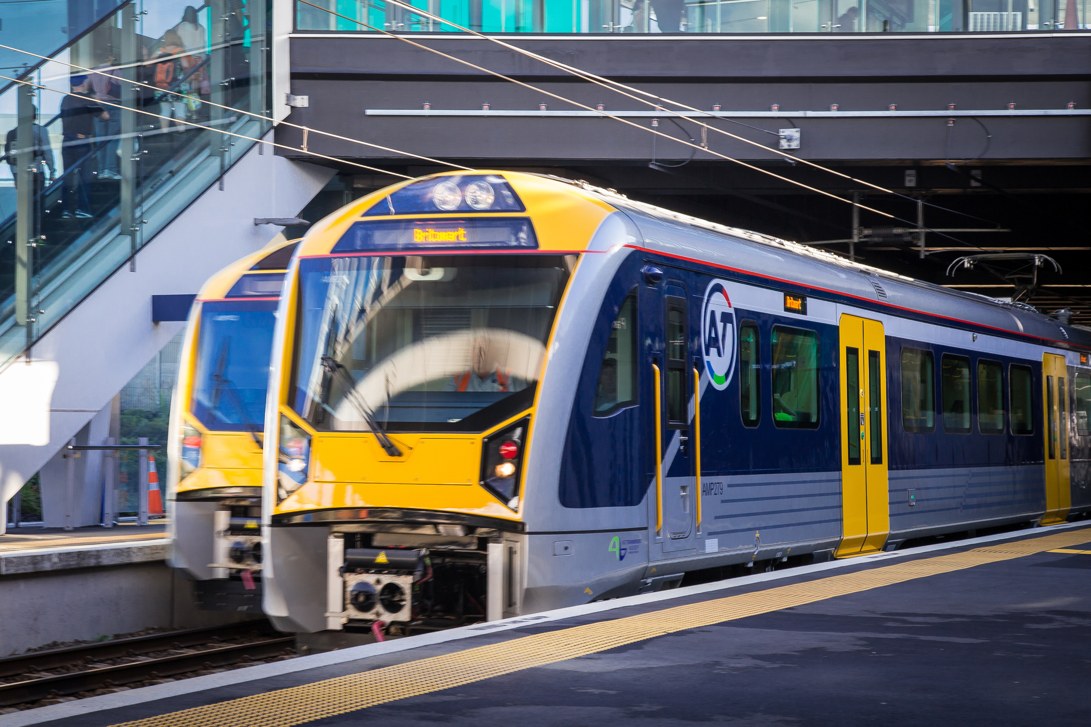 Auckland Transport train at Panmure railway station.