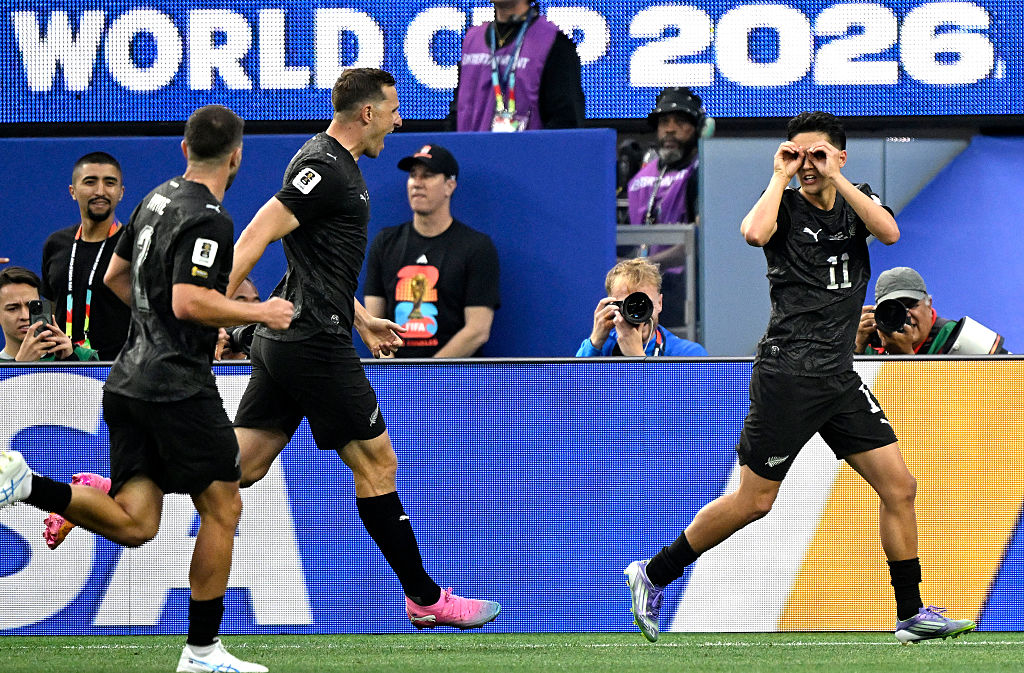 Eli Just (11) celebrates scoring against Iran 