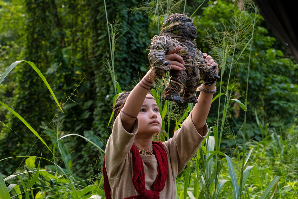 Kaylee Hottle in a scene from Godzilla vs. Kong.